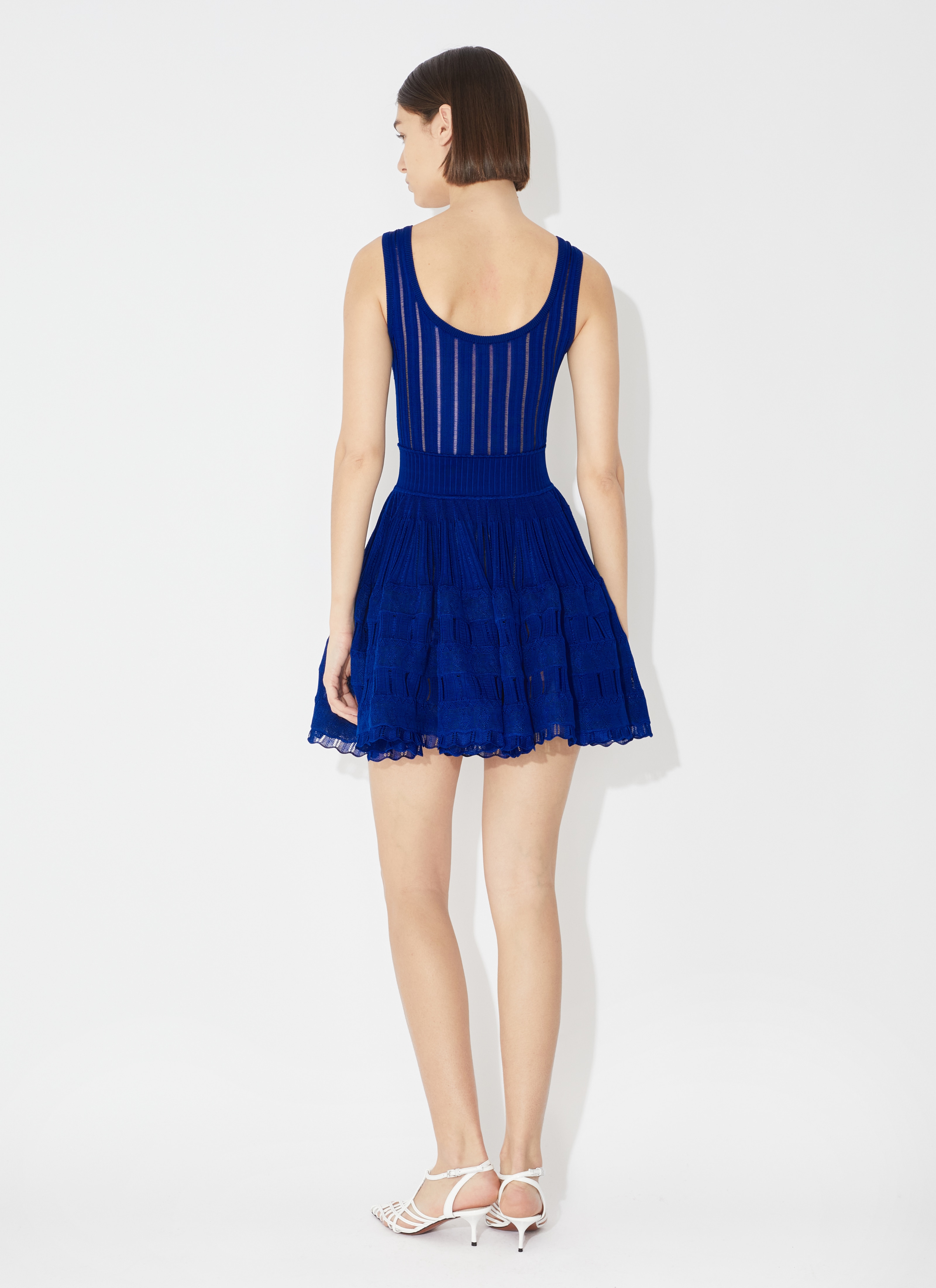 ALAÏA BLUE SHINY CRINOLINE DRESS