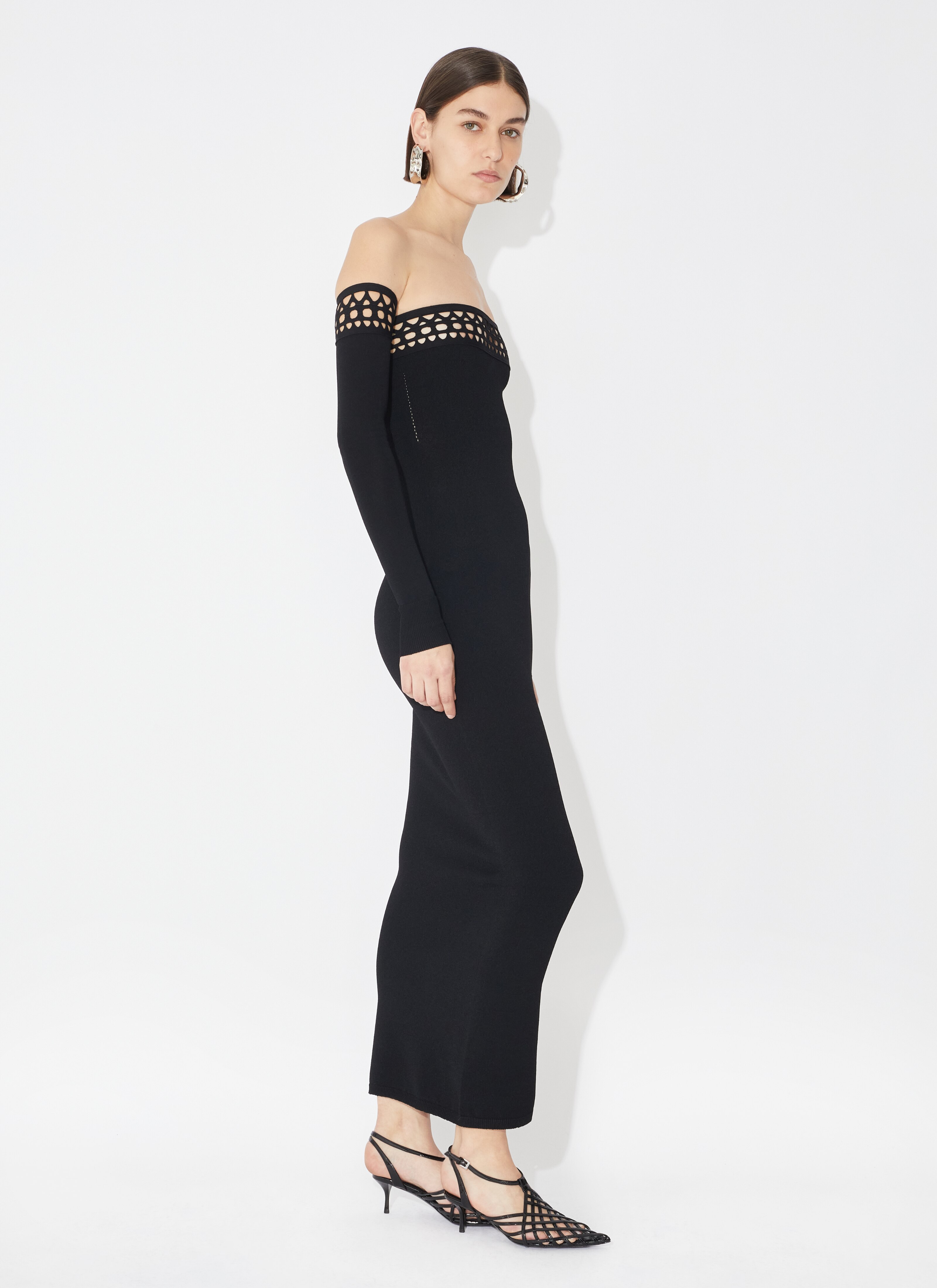 ALAÏA ABITO VIENNE CON SPALLE SCOPERTE NERO