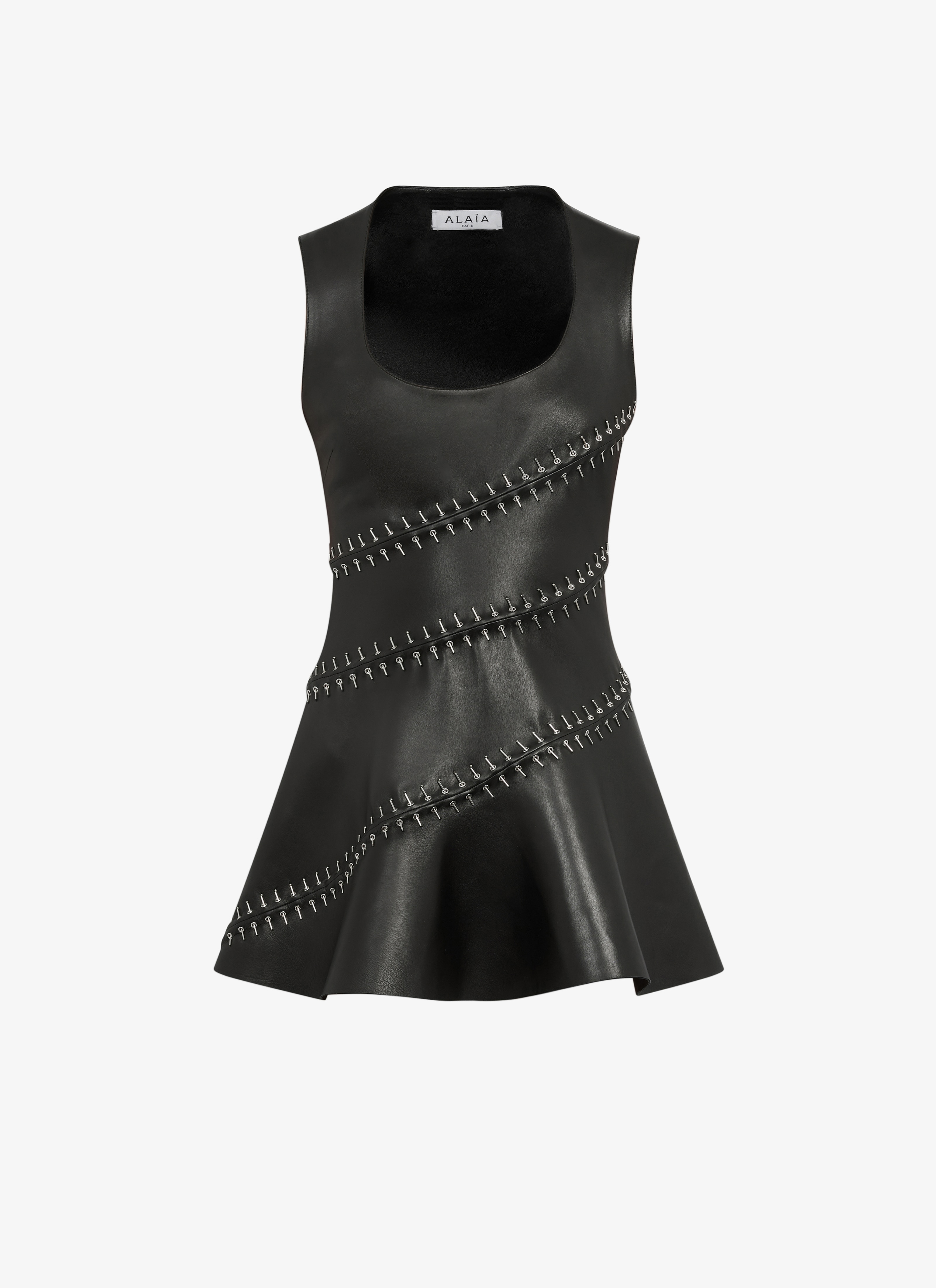 Embroidered leather skater dress - maison-alaia.com