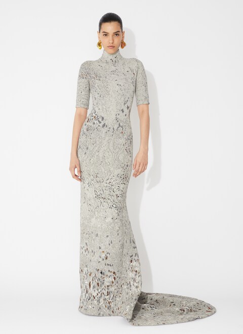 Long knit jacquard dress - maison-alaia.com