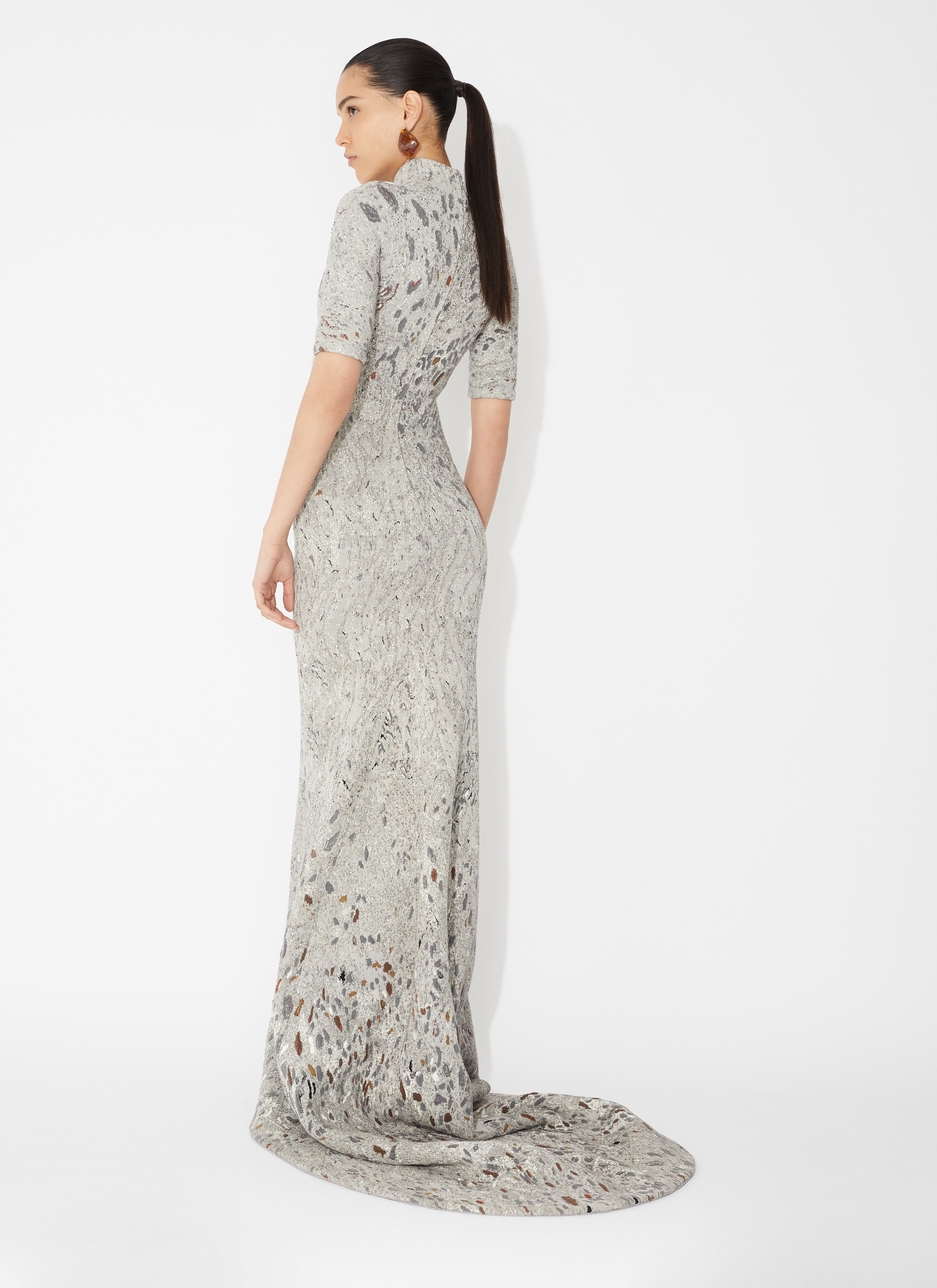 ALAÏA  LONG KNIT JACQUARD DRESS
