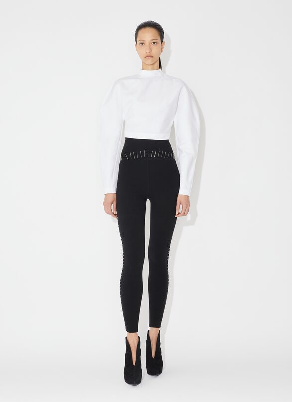 Cropped poplin top ALAÏA WHITE CROPPED POPLIN TOP