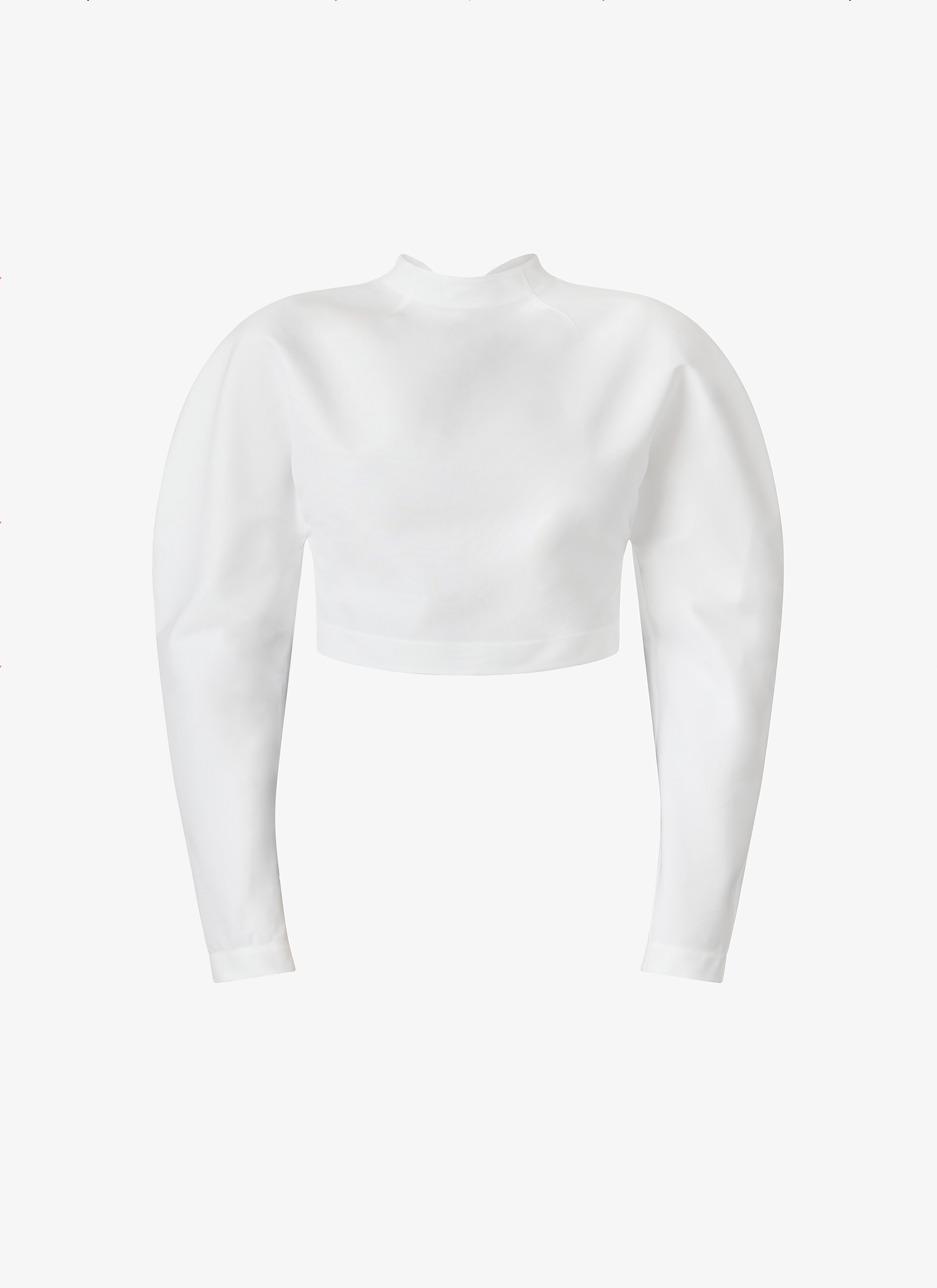 ALAÏA Women's White Cropped Poplin Top