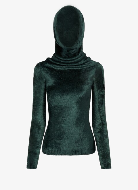 Shiny velvet hood top - maison-alaia.com