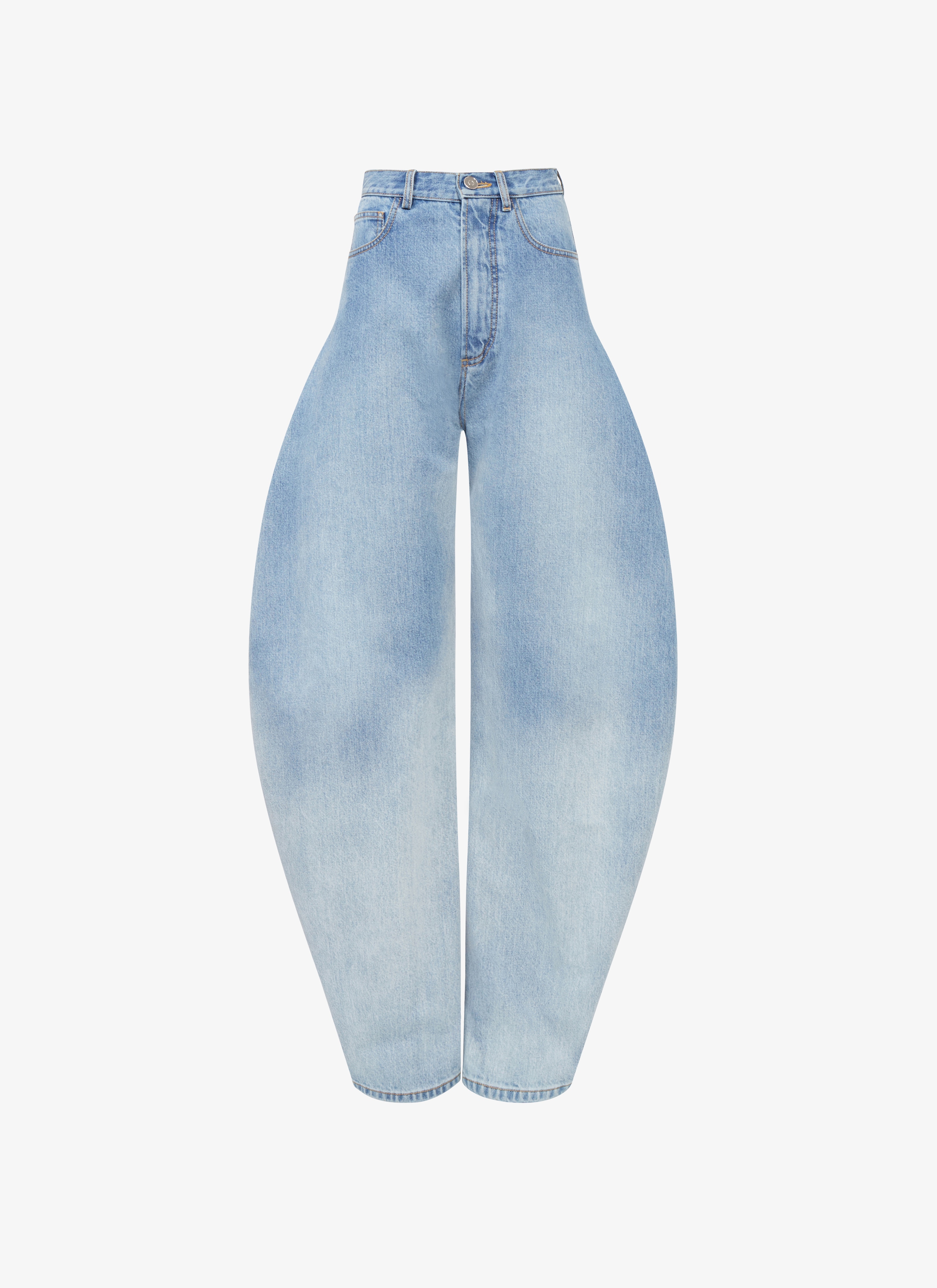 ALAÏA Women's Blue Round Denim Pant