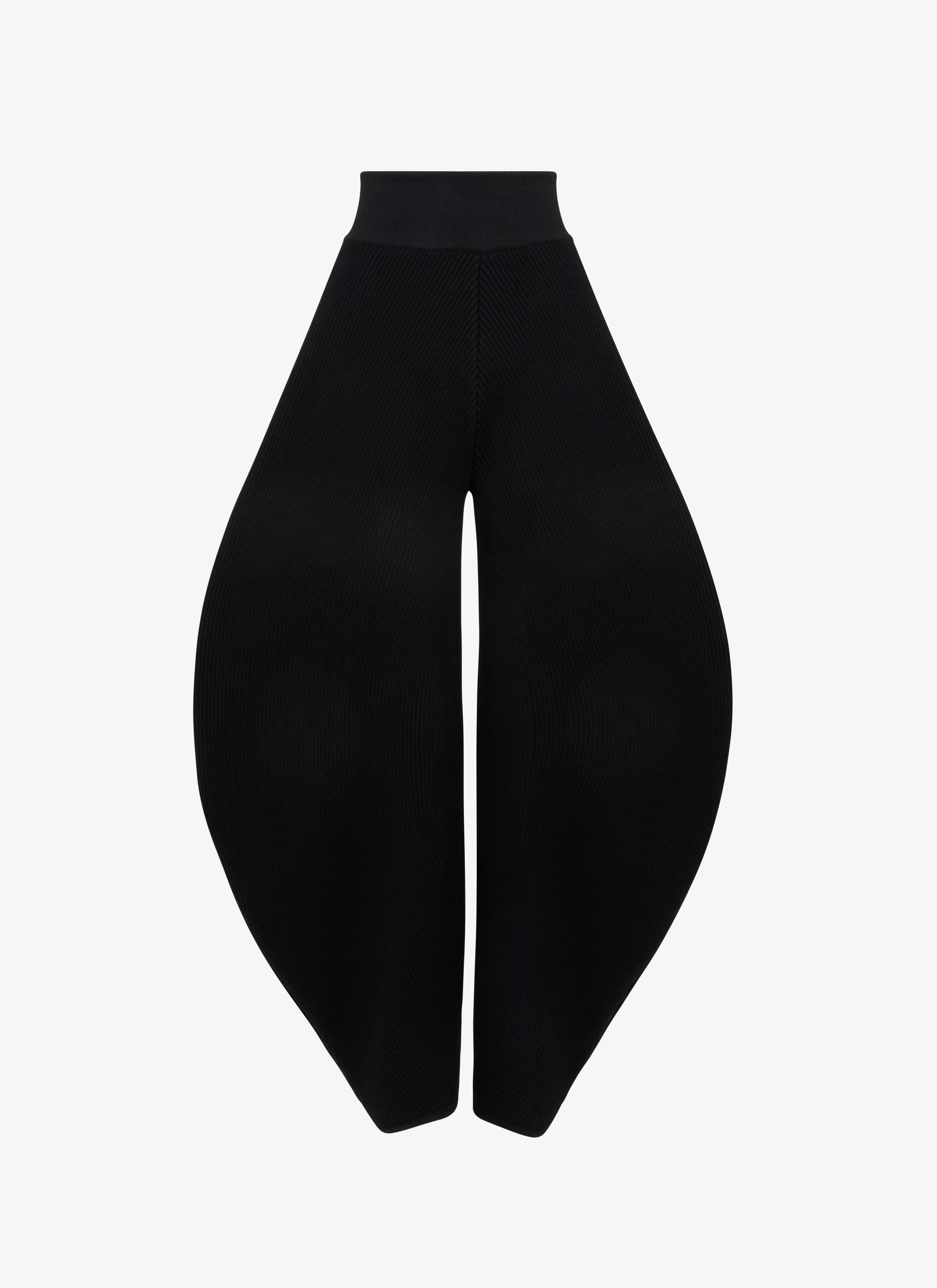 ALAÏA BLACK ROUND RIB KNIT PANT