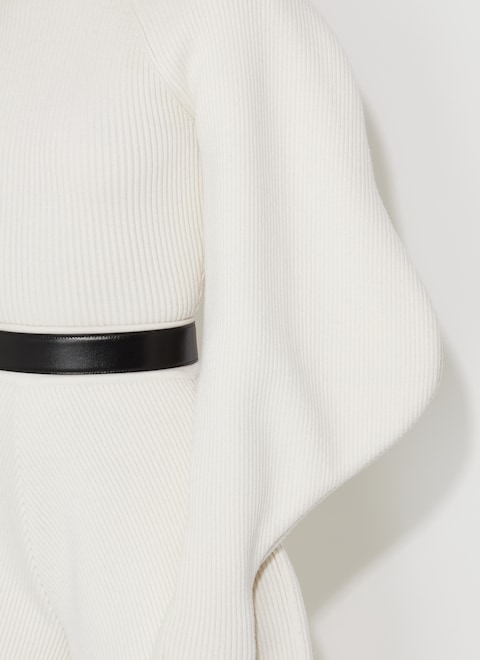 Asymetric sculptural rib knit sweater - maison-alaia.com