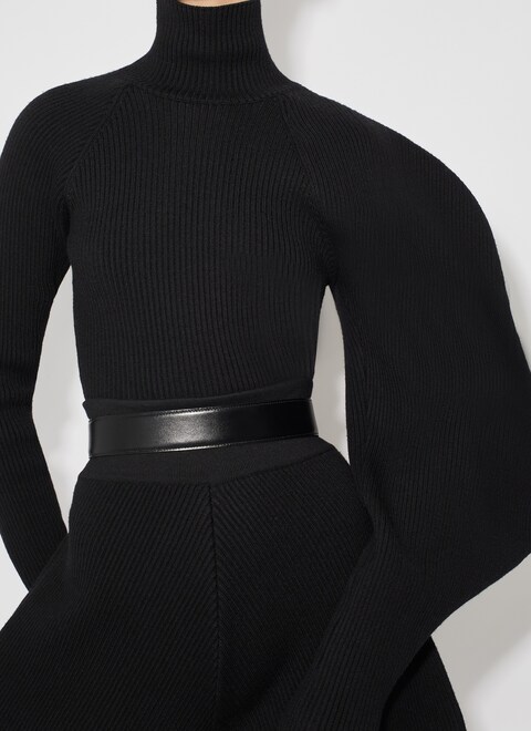 Asymetric sculptural rib knit sweater - maison-alaia.com