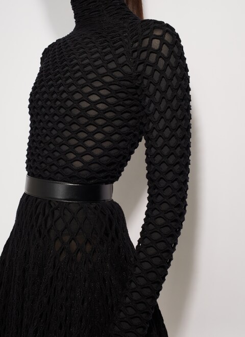 Cage knit highneck jumper - maison-alaia.com