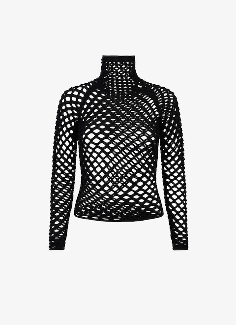 Cage knit highneck jumper - maison-alaia.com