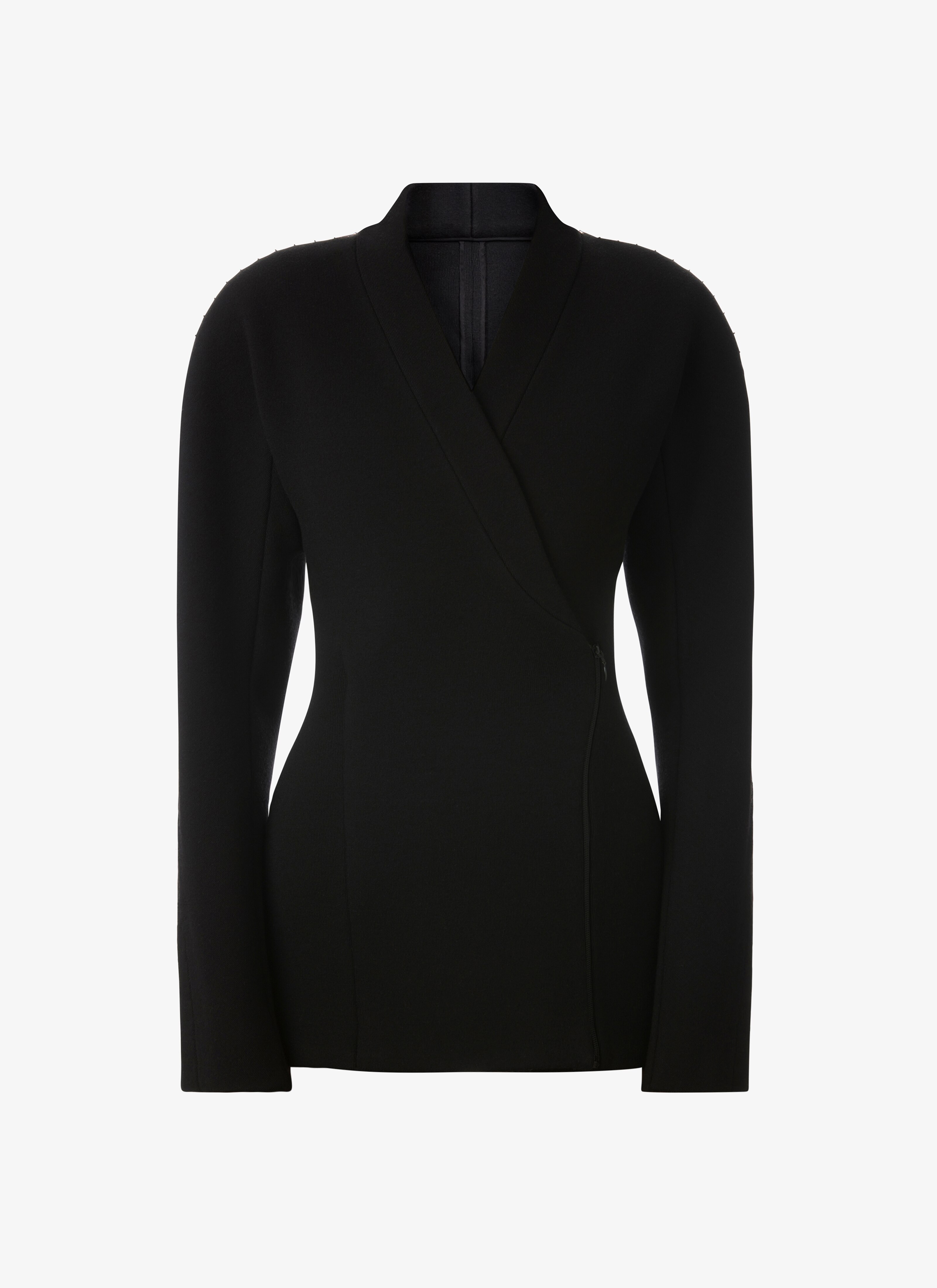 ALAÏA BLACK WOOL CINCHED JACKET