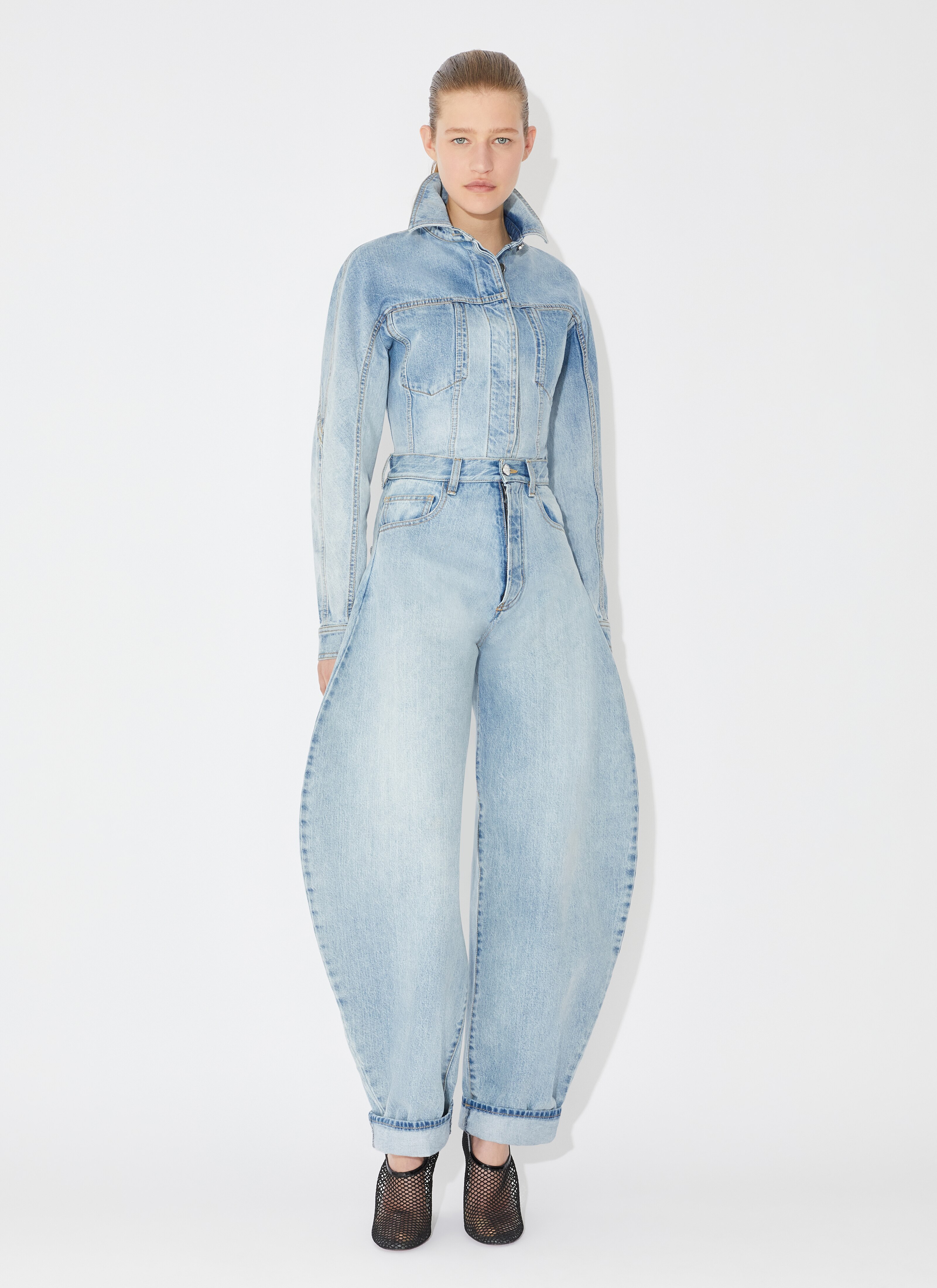 ALAÏA BLUE FITTED DENIM JACKET