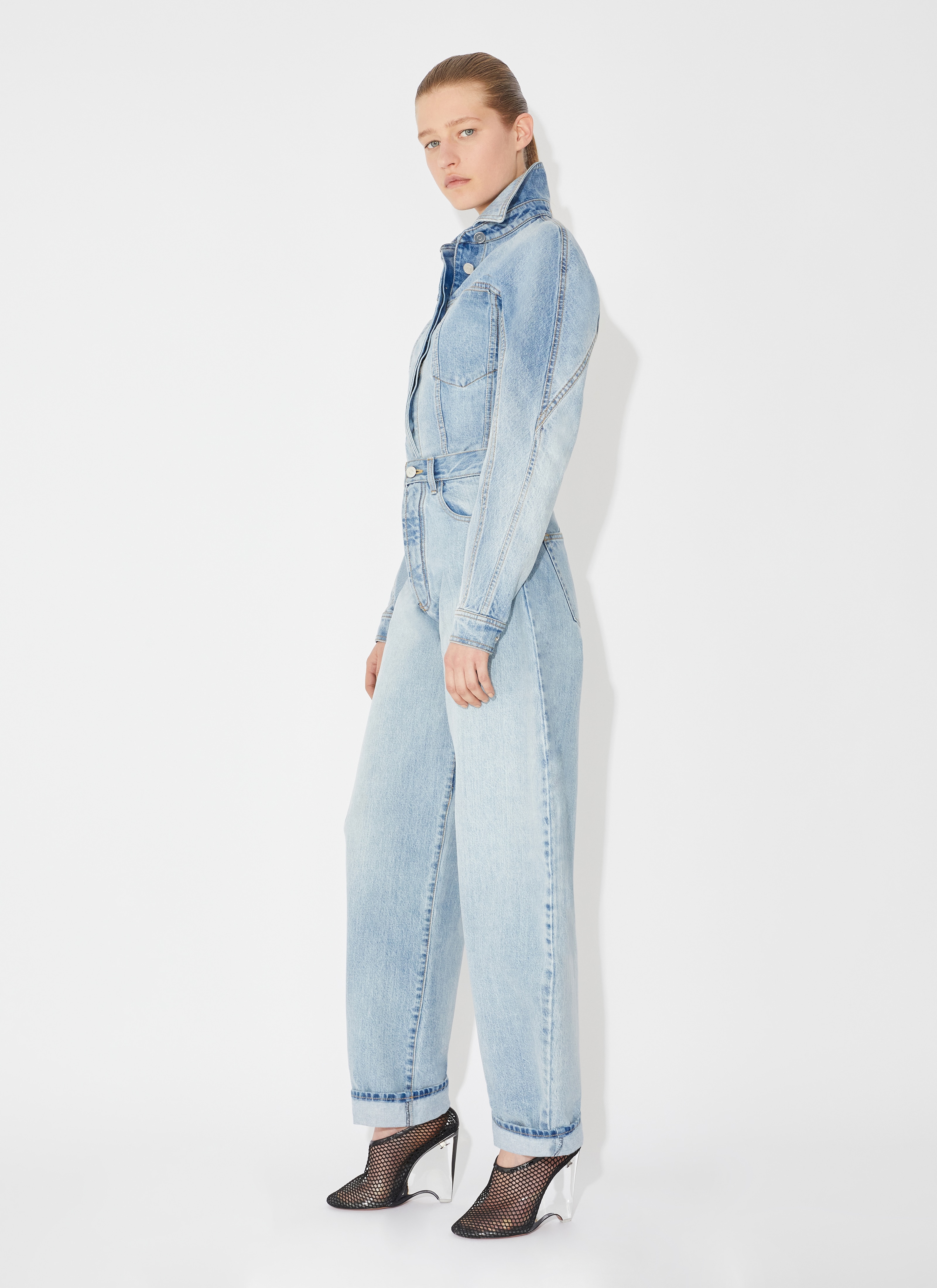 ALAÏA BLUE FITTED DENIM JACKET