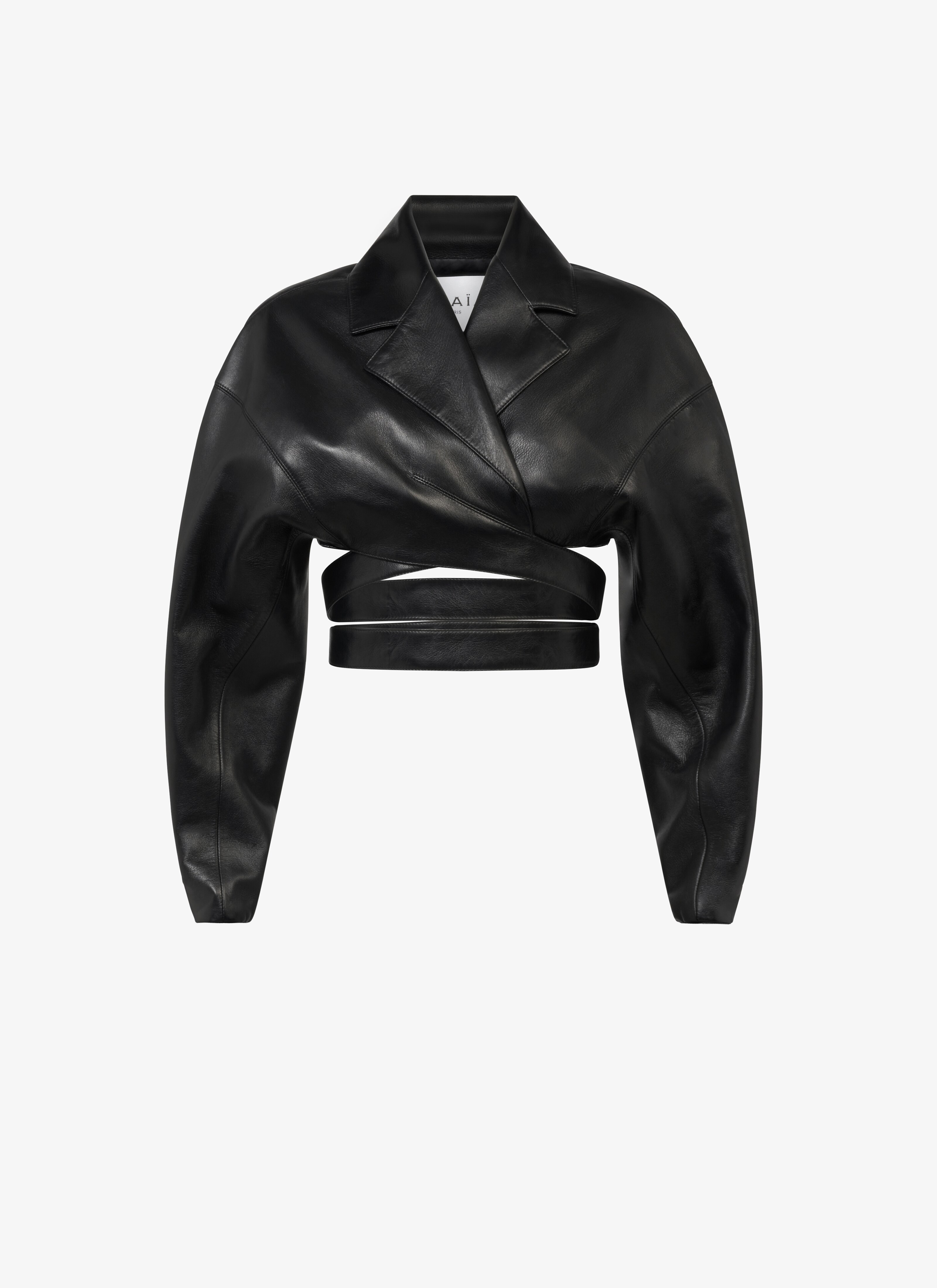 Leather cross-over jacket   - maison-alaia.com
