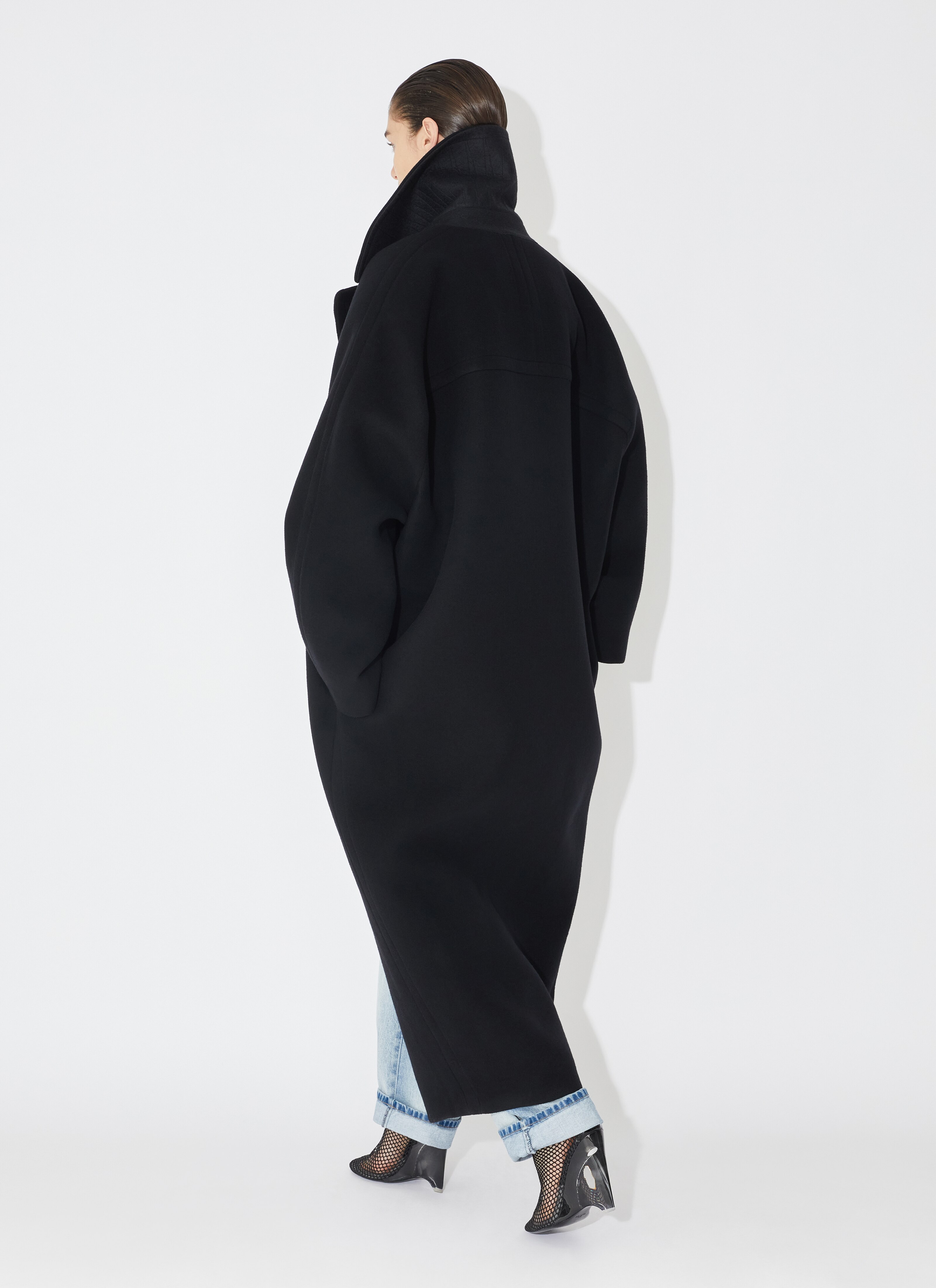 ALAÏA BLACK MAXI WOOL COAT