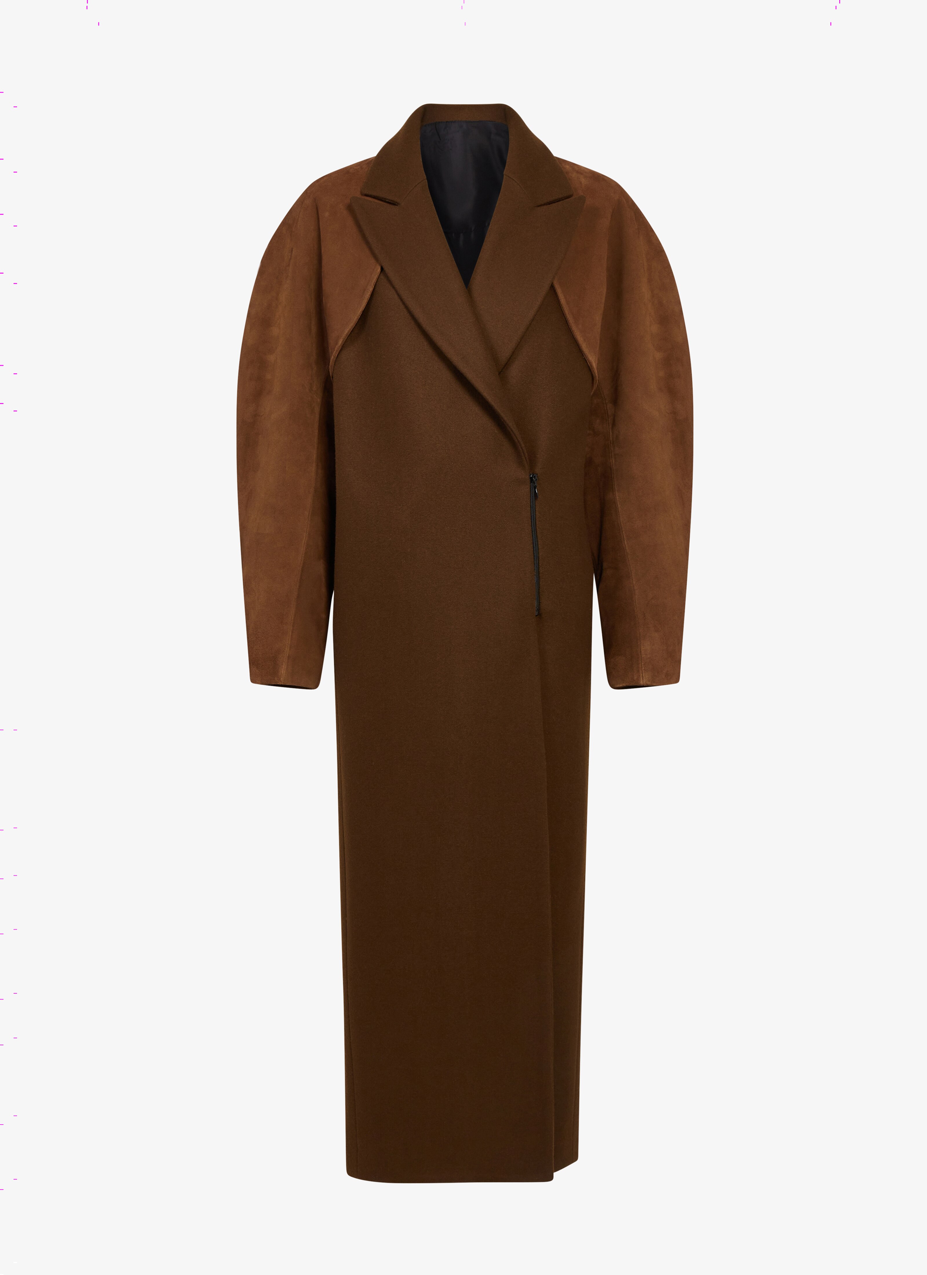 Wool coat with suede leather bolero - maison-alaia.com