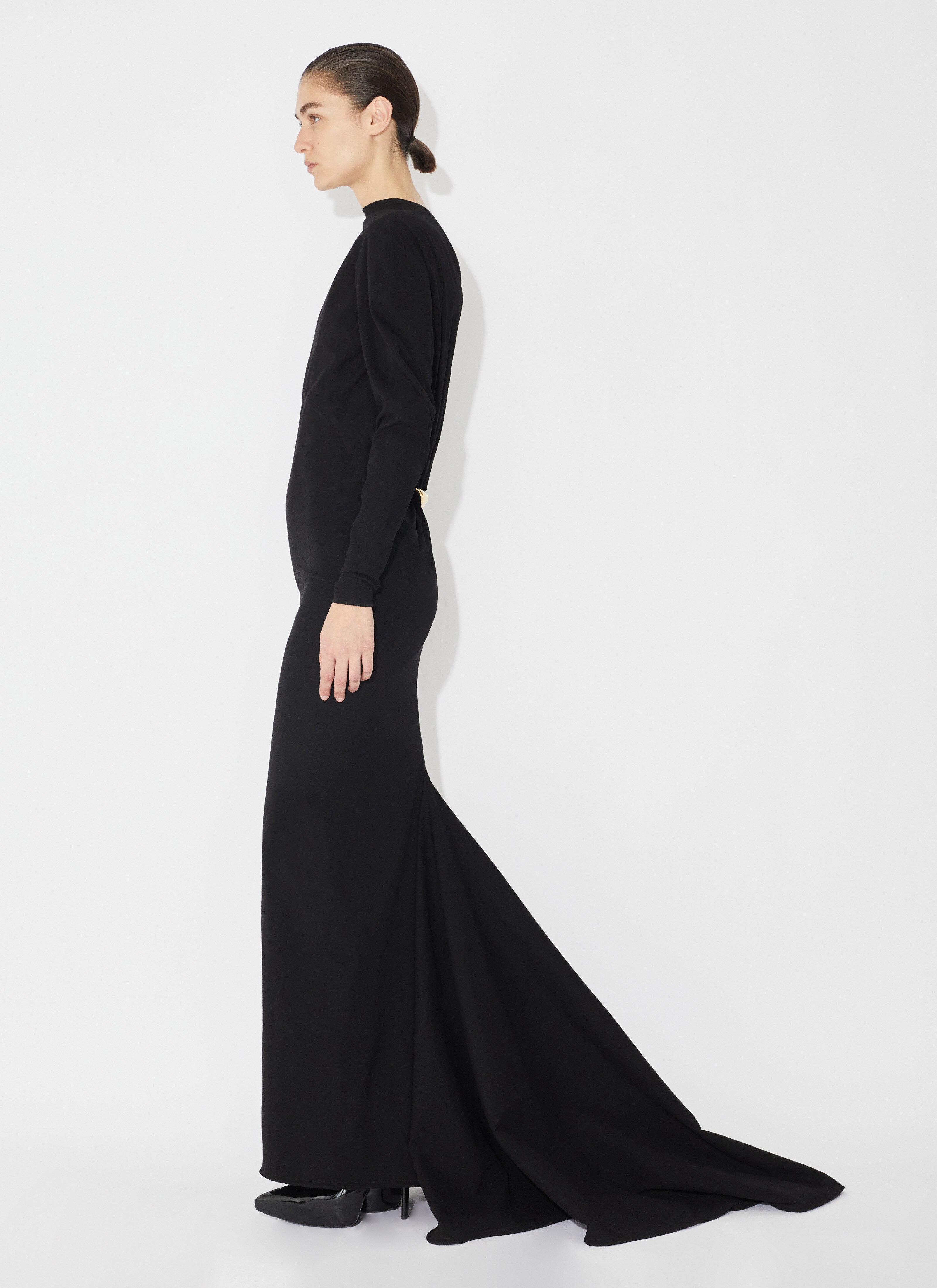 ALAÏA BLACK TAFFETA JEWEL GOWN