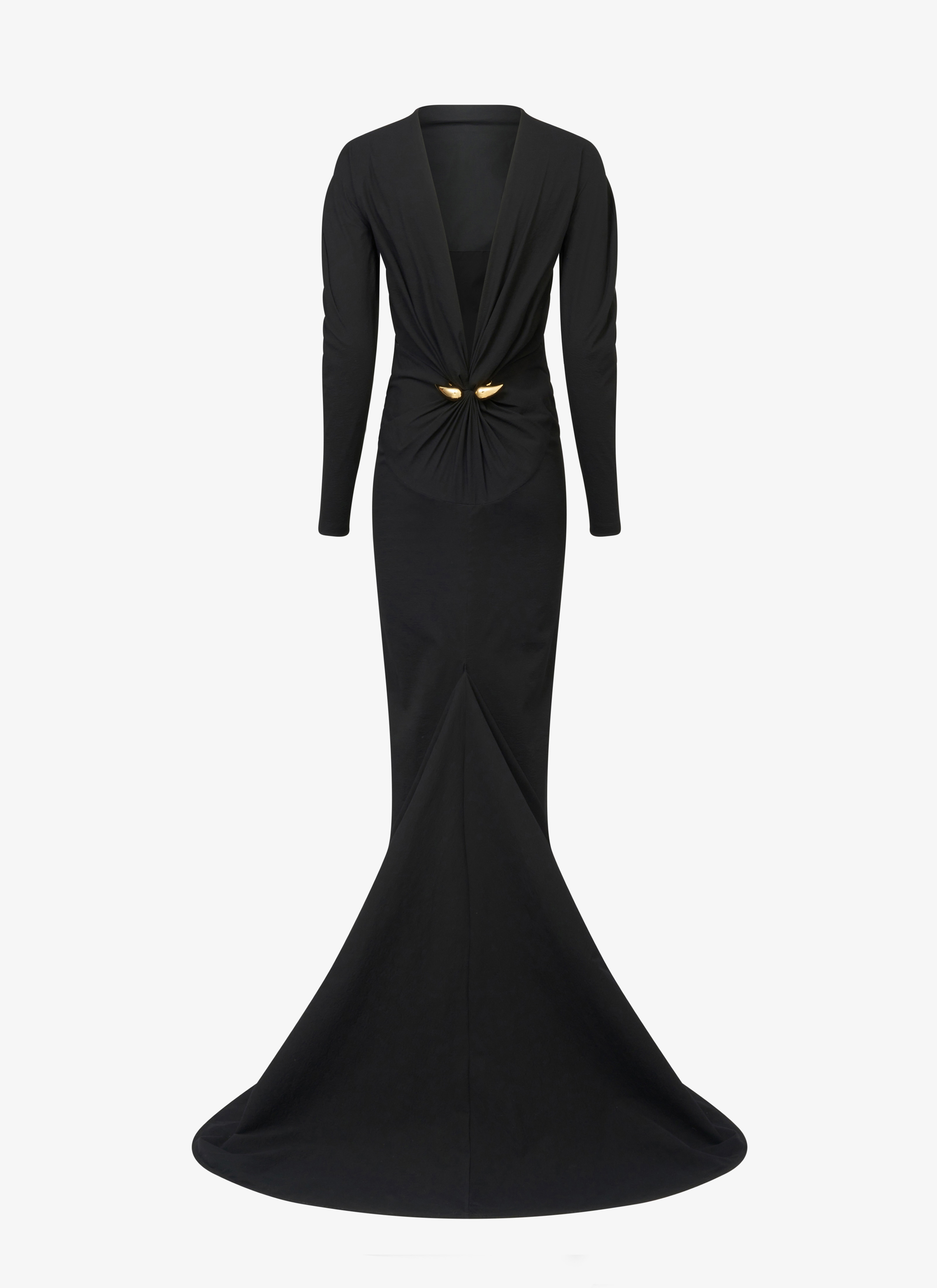 ALAÏA BLACK TAFFETA JEWEL GOWN
