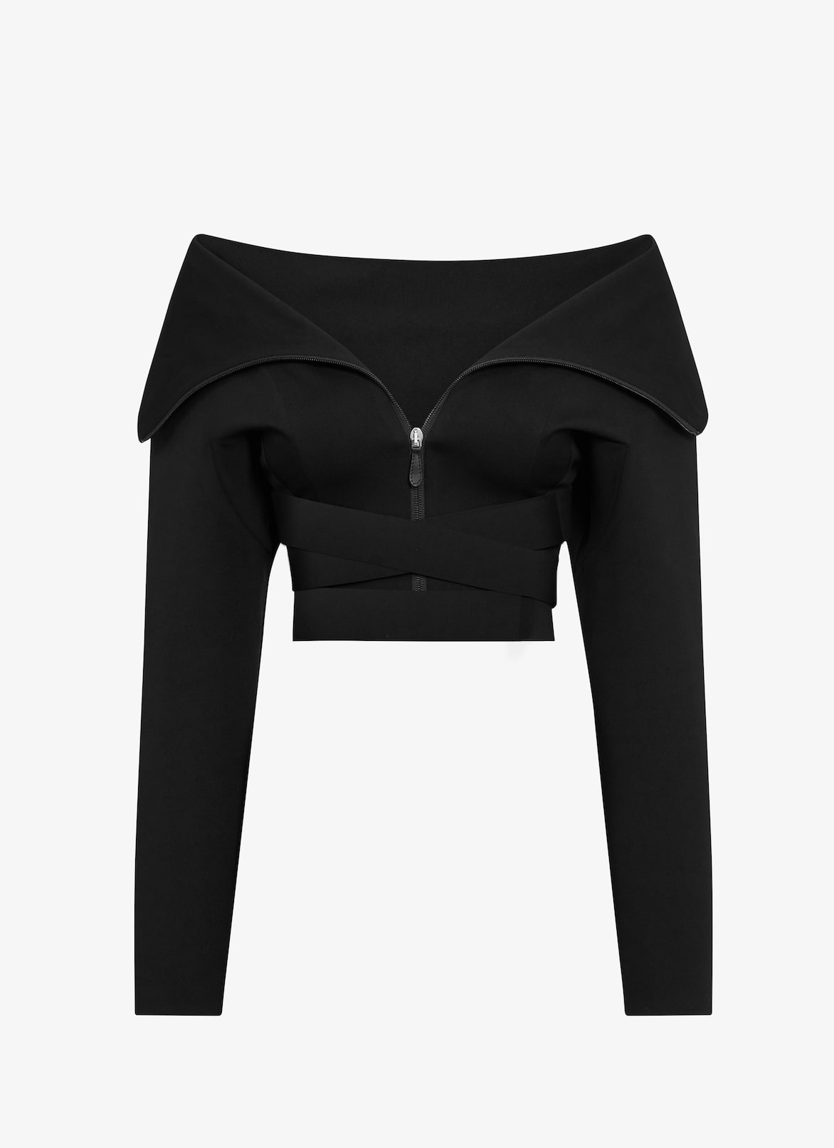 ALAÏA Women's Black Sculpting Jersey Jacket ALAÏA US