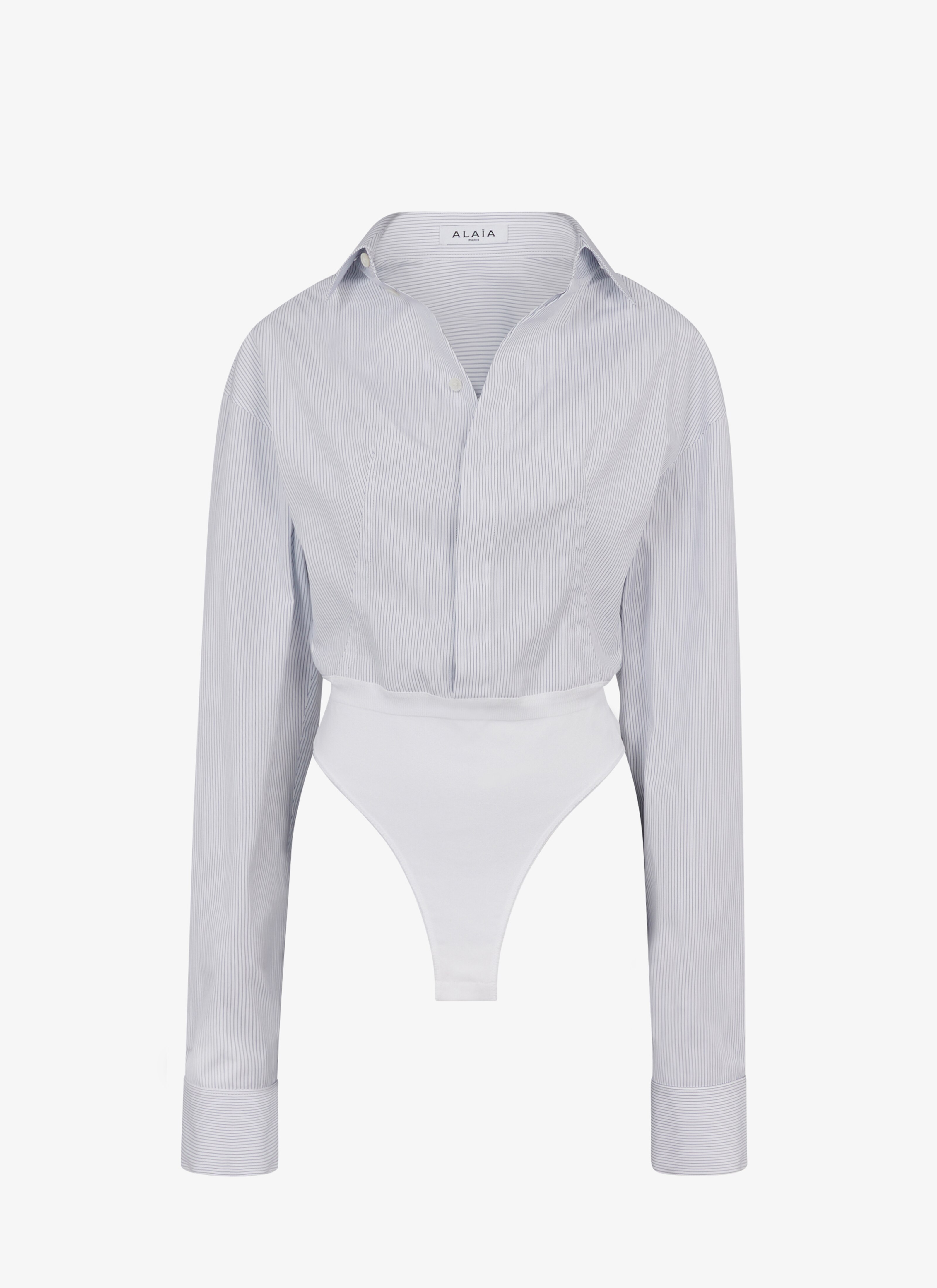 Striped poplin body-shirt - maison-alaia.com