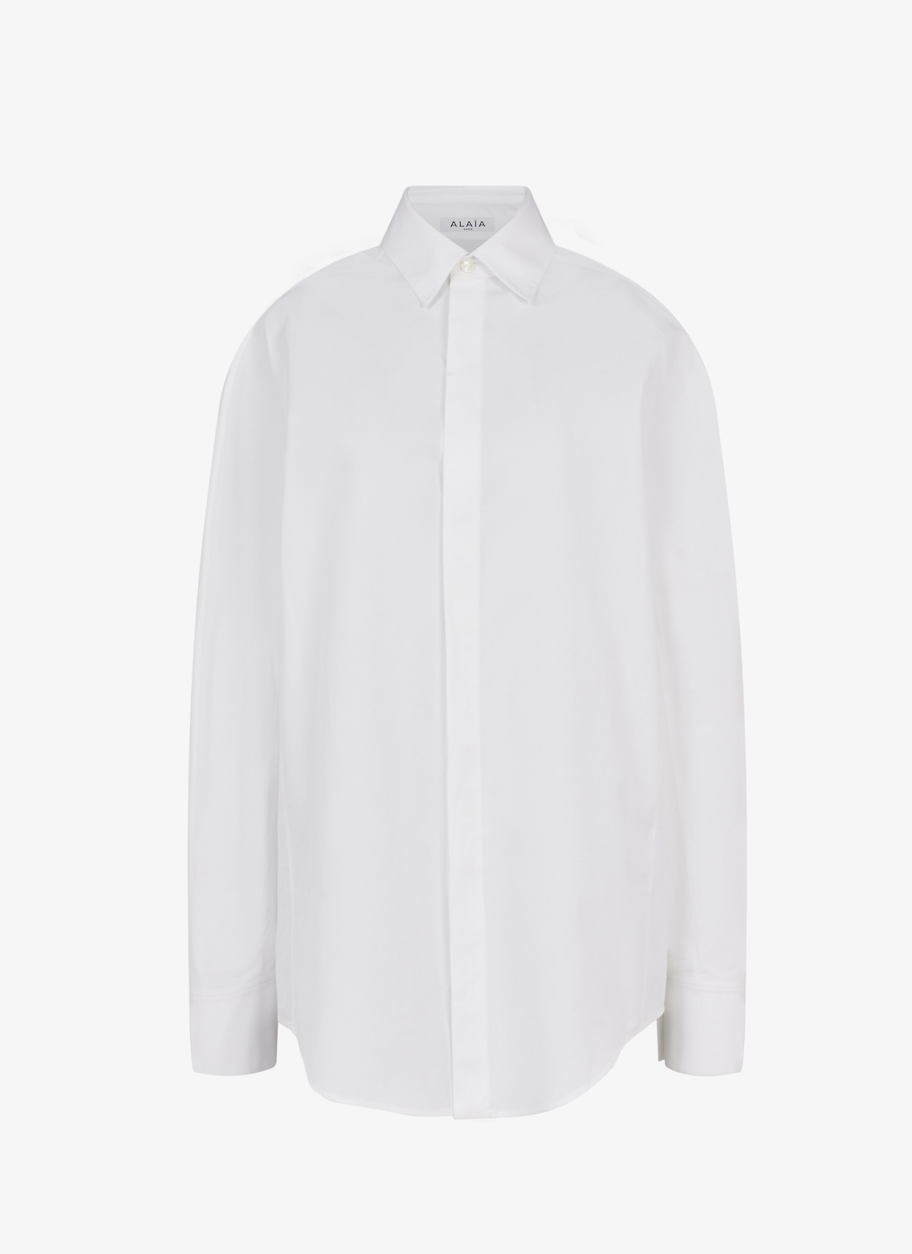 ALAÏA Women's White Poplin Round Shirt | ALAÏA US