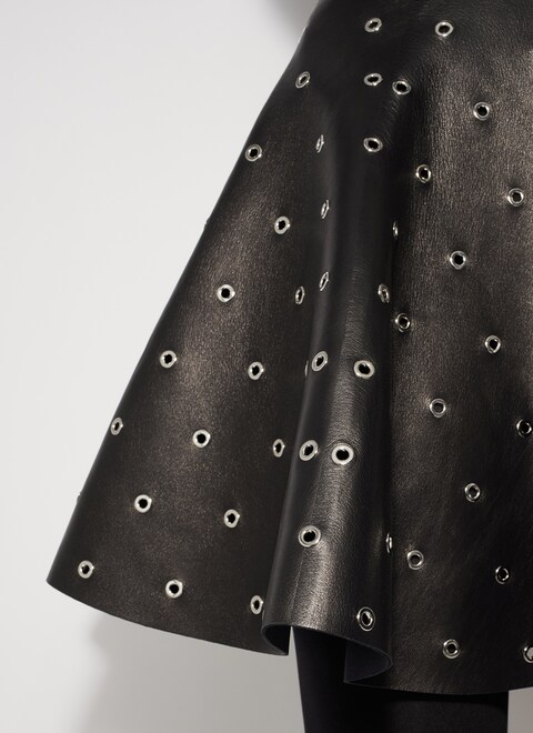 Eyelet leather skater skirt - maison-alaia.com