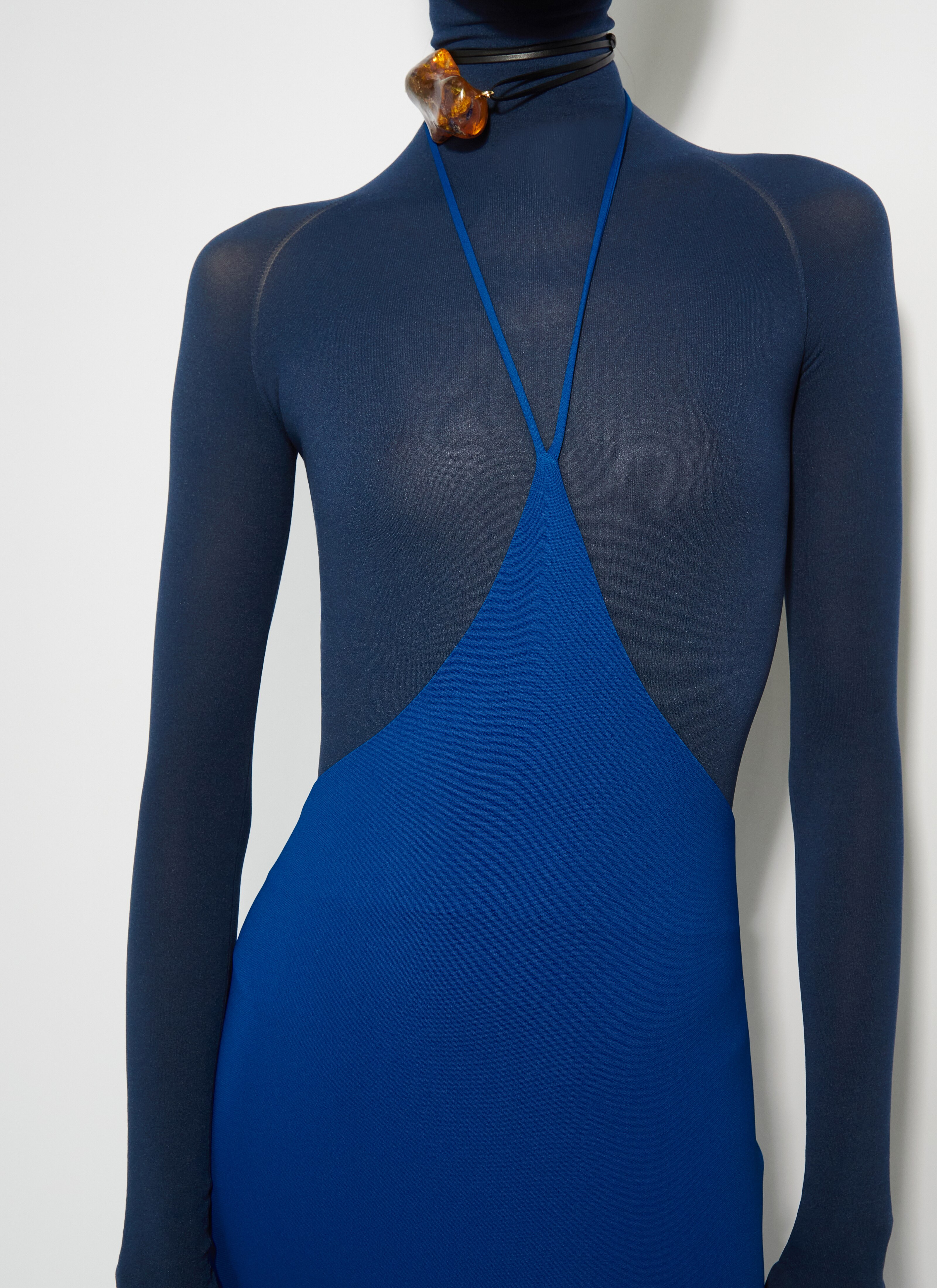 ALAÏA BLUE CADY GOWN SKIRT