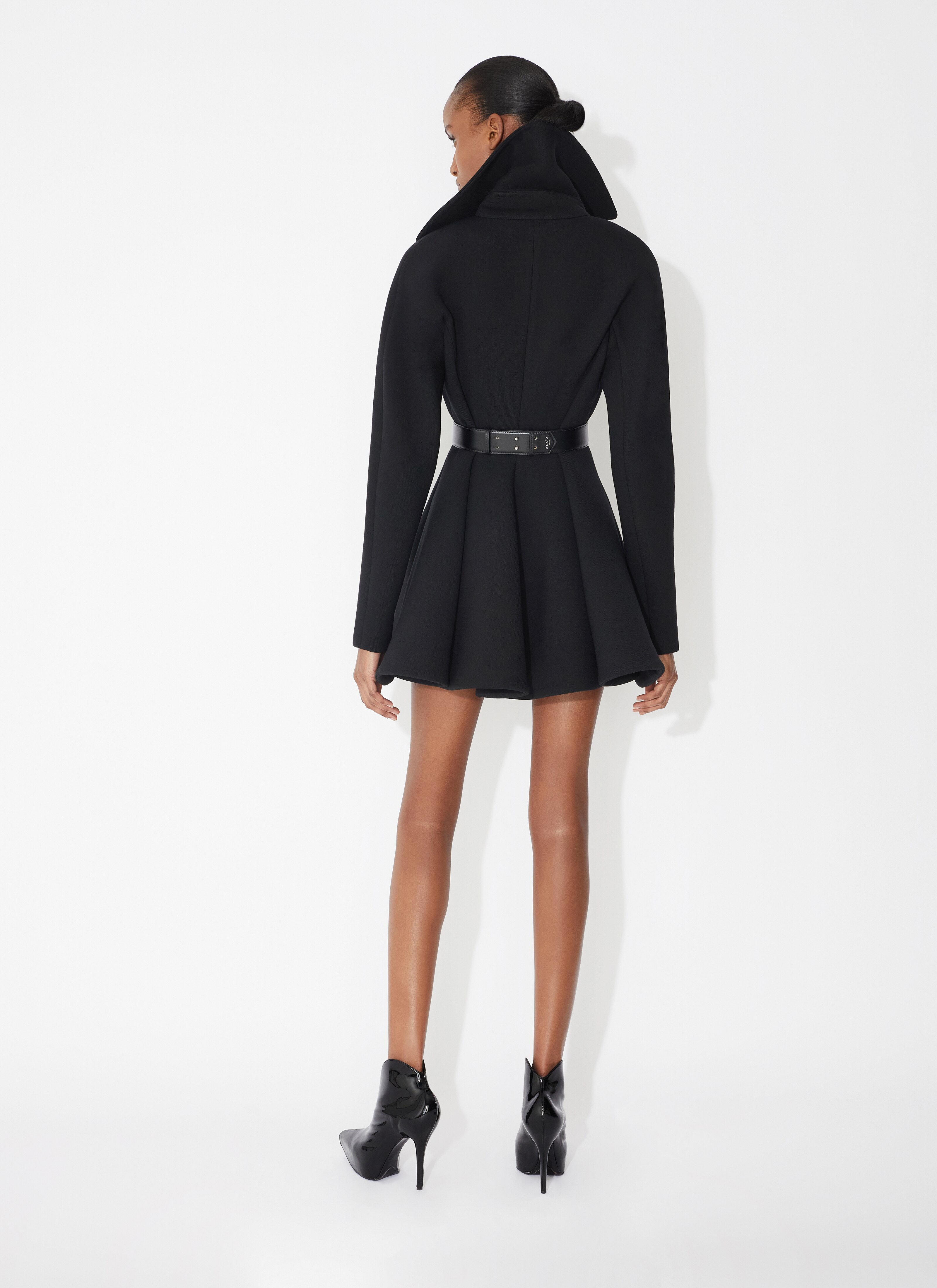 ALAÏA BLACK WOOL PRINCESS COAT