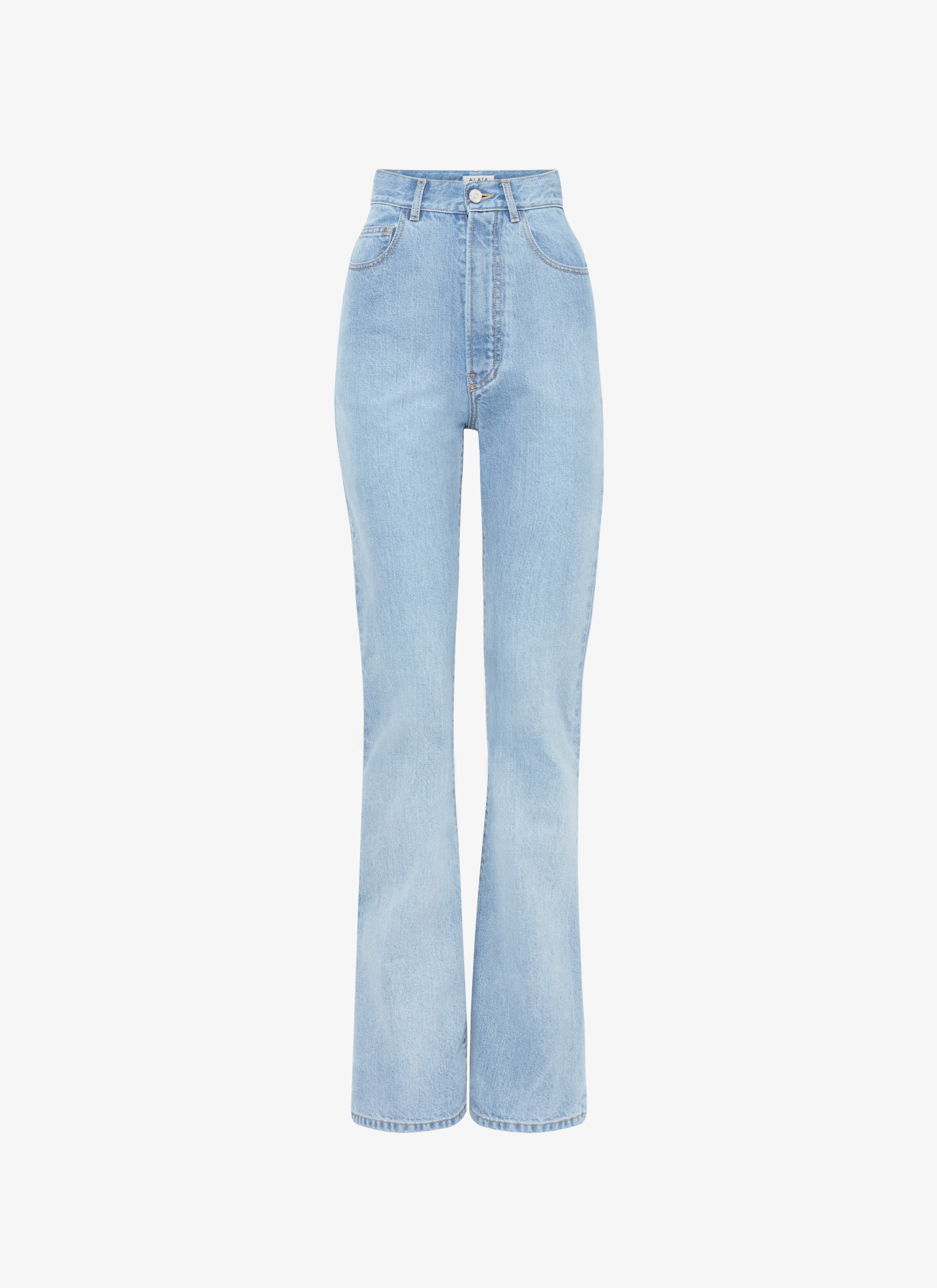 Long bootcut denim pant - maison-alaia.com