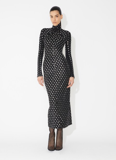 Fluid eyelet jersey dress - maison-alaia.com