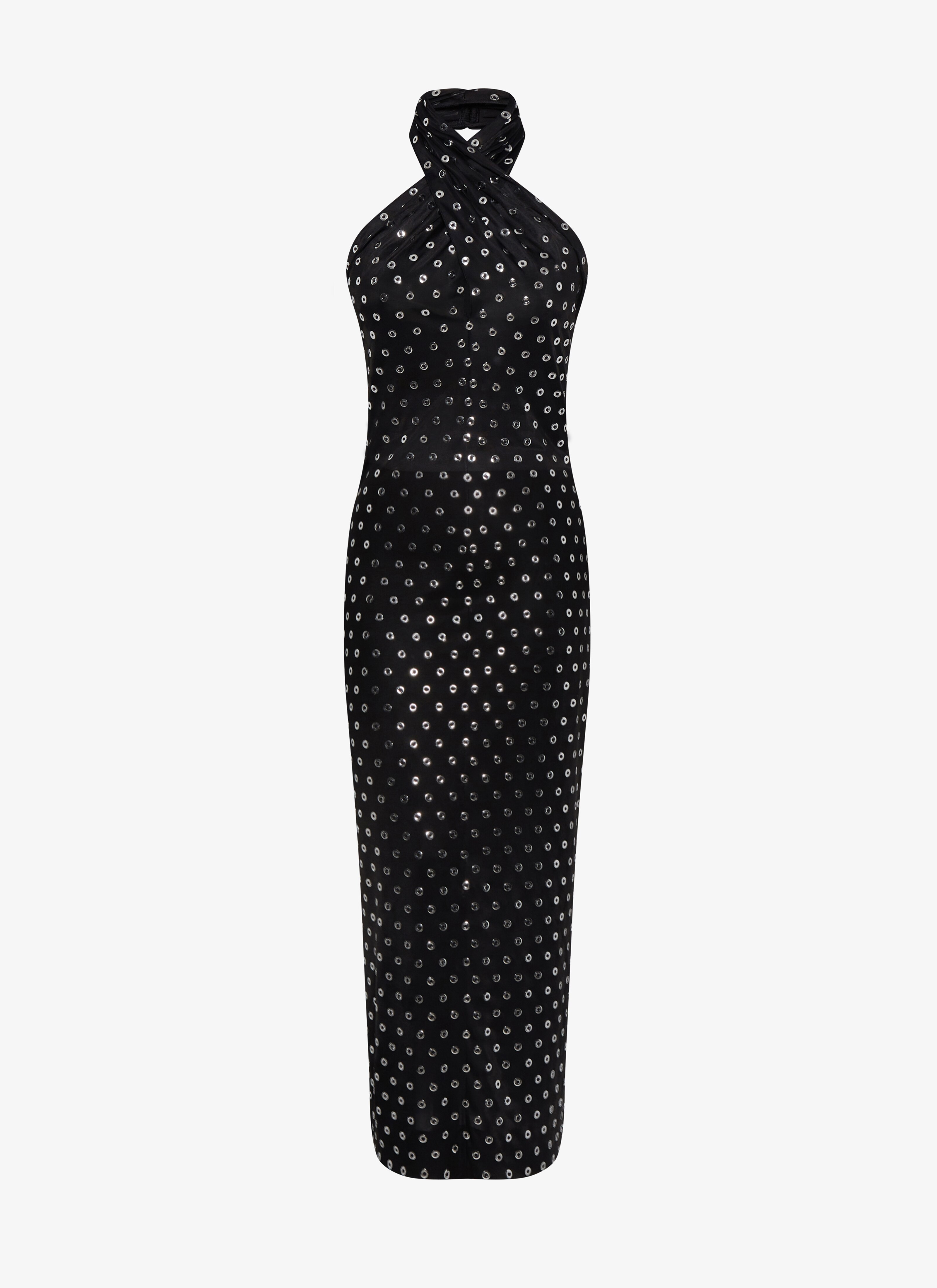Fluid eyelet jersey dress - maison-alaia.com