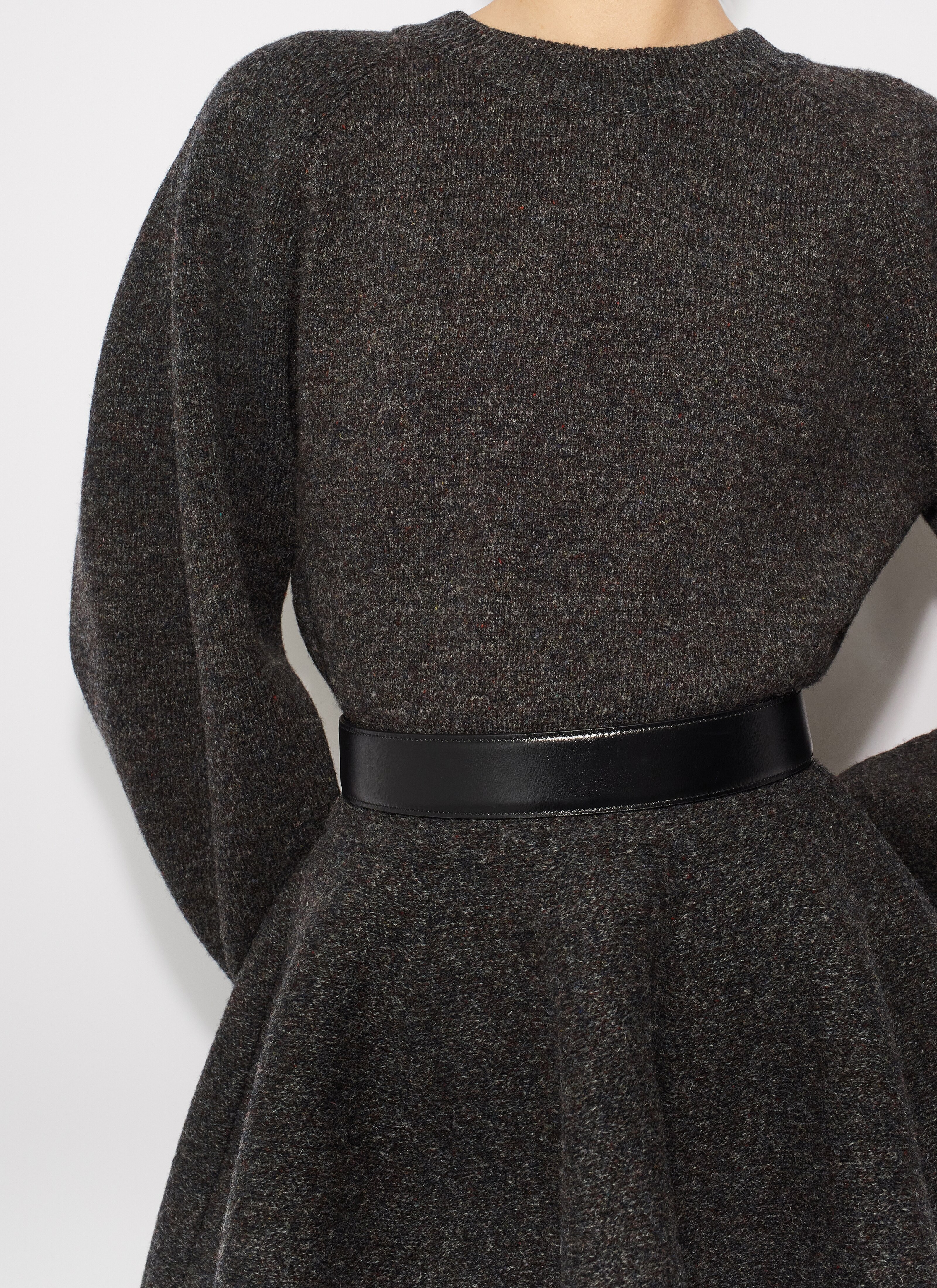 ALAÏA GRAY SHETLAND WOOL JUMPER