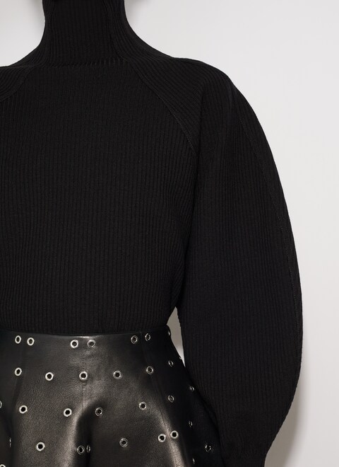 Wool rib high neck jumper - maison-alaia.com