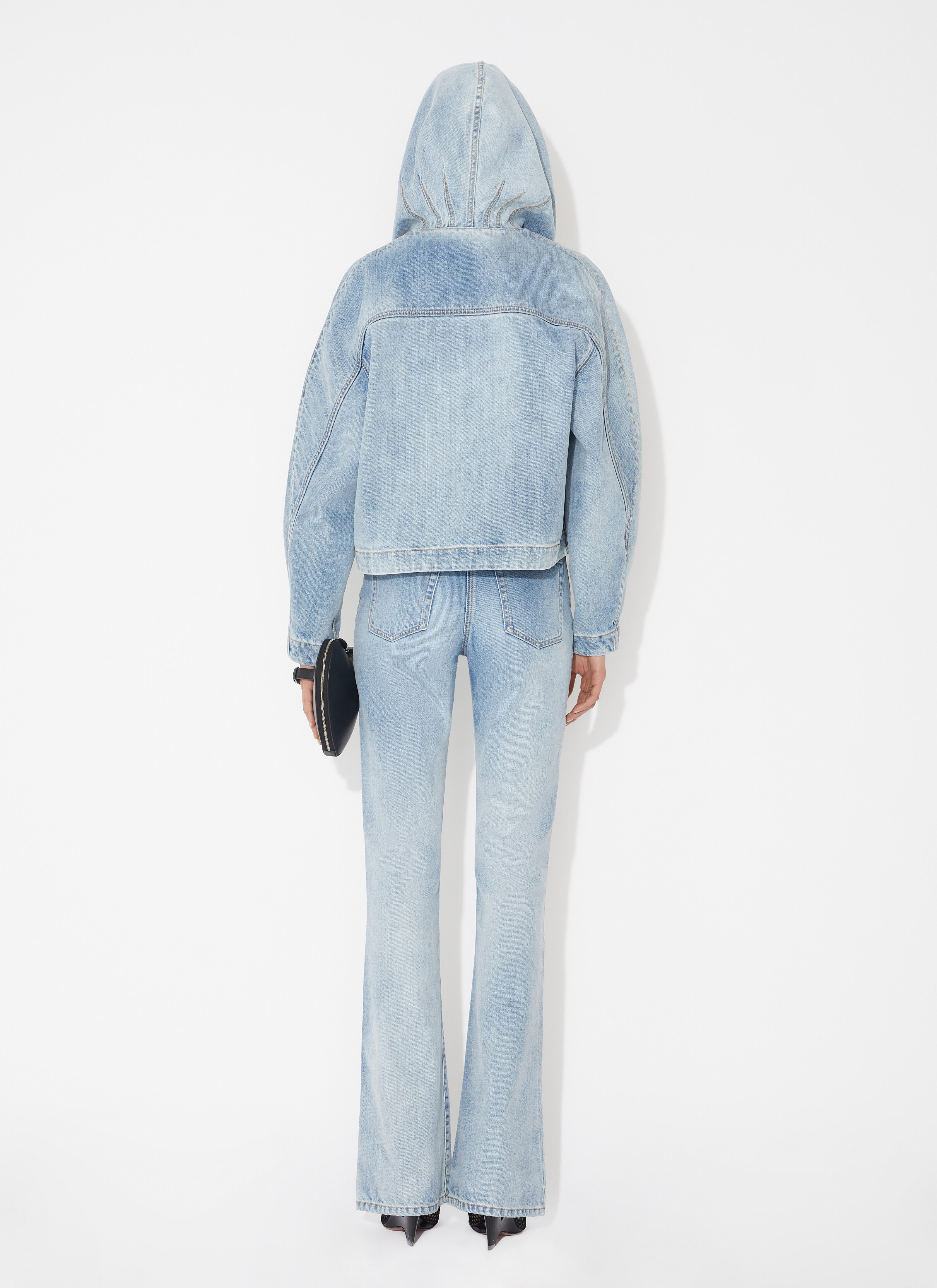 ALAÏA BLUE DENIM VAREUSE JACKET