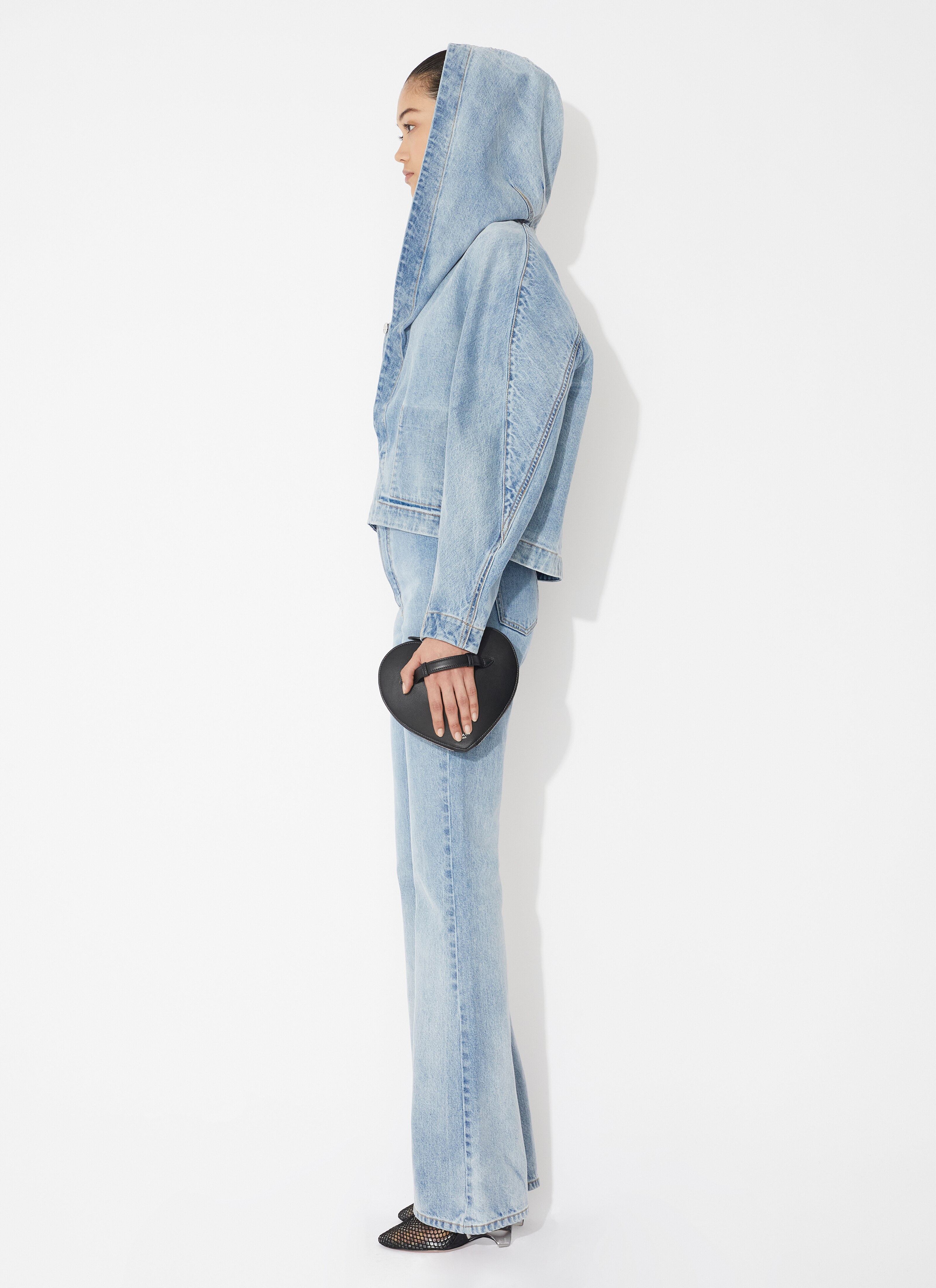 ALAÏA BLUE DENIM VAREUSE JACKET