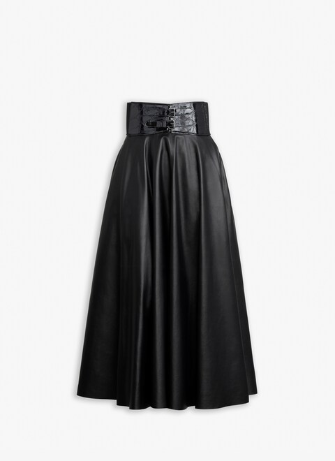 BELTED LAMBSKIN SKIRT - maison-alaia.com