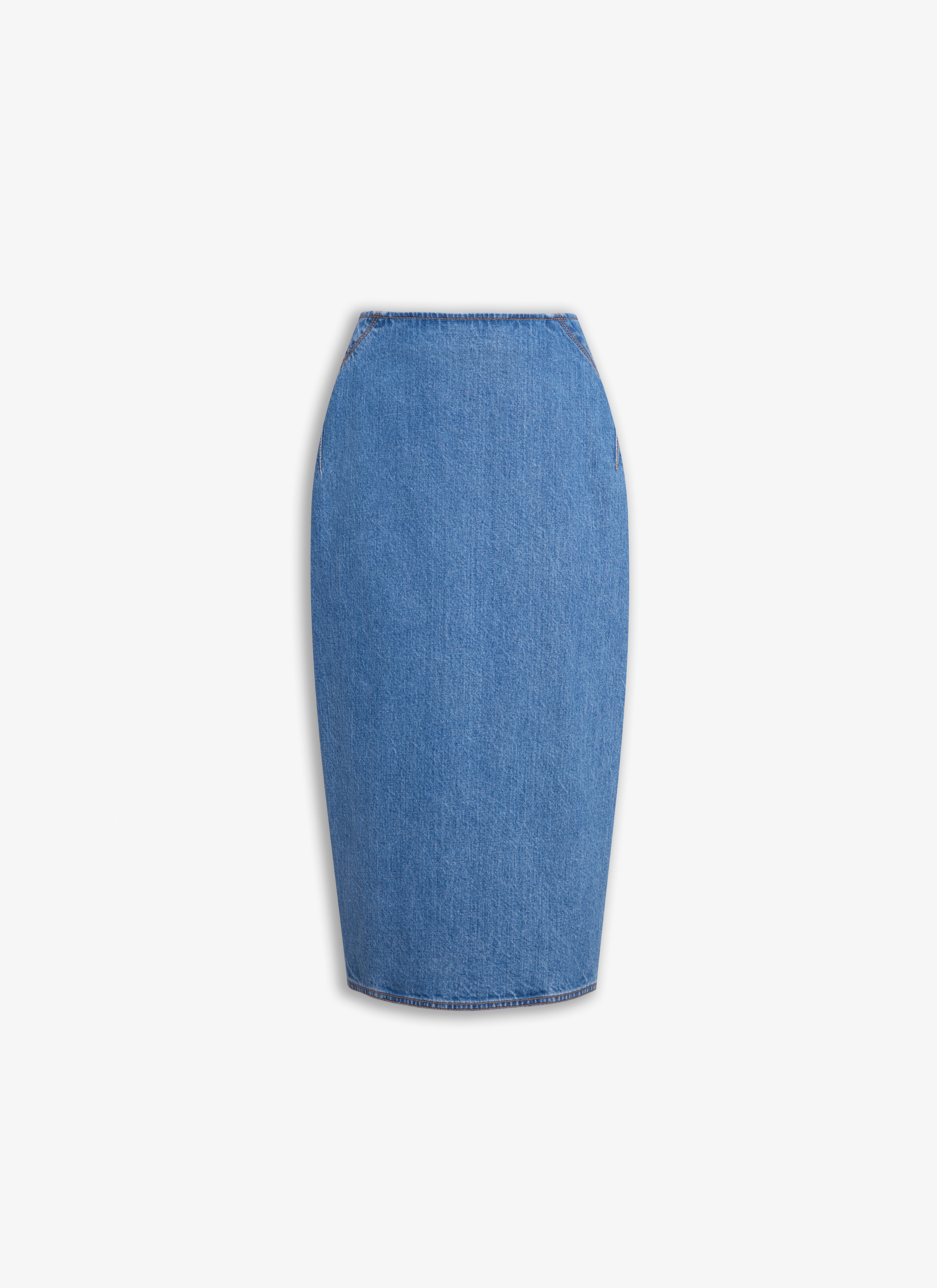 PENCIL DENIM SKIRT - maison-alaia.com