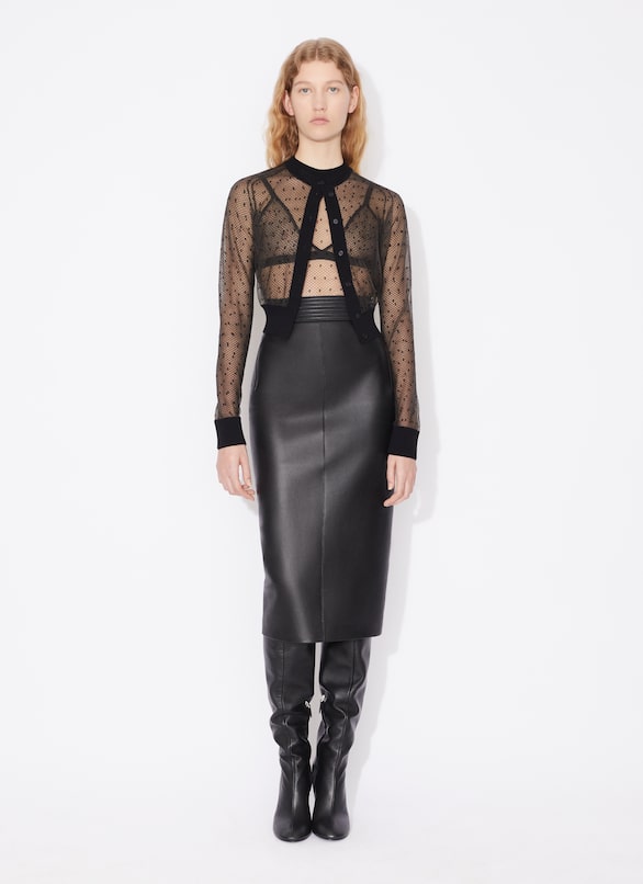 PENCIL LEATHER SKIRT ALAÏA BLACK PENCIL LEATHER SKIRT