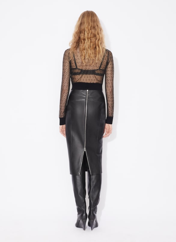 PENCIL LEATHER SKIRT ALAÏA BLACK PENCIL LEATHER SKIRT