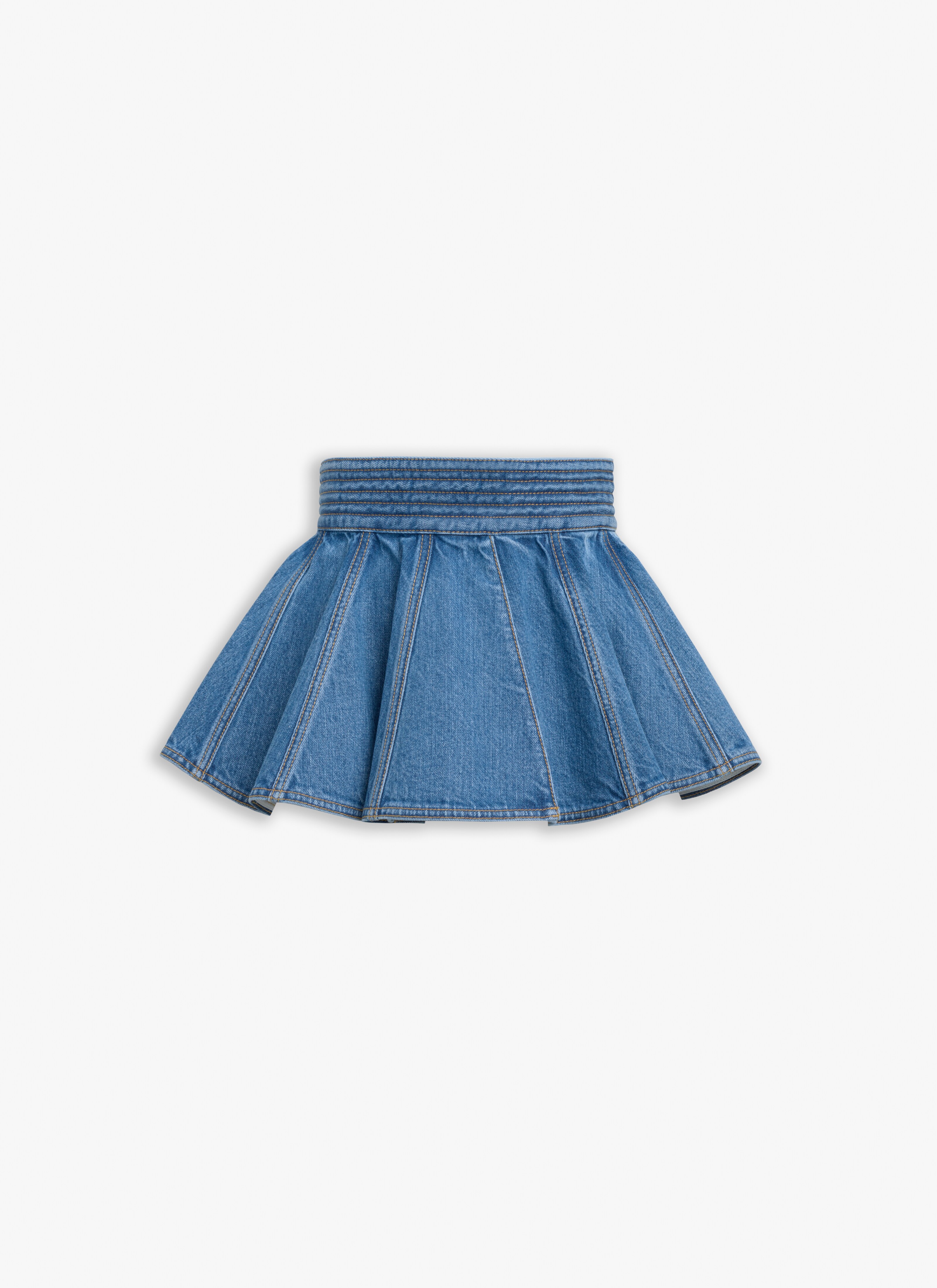 Alaïa Crossover Strap Denim Top In Blue