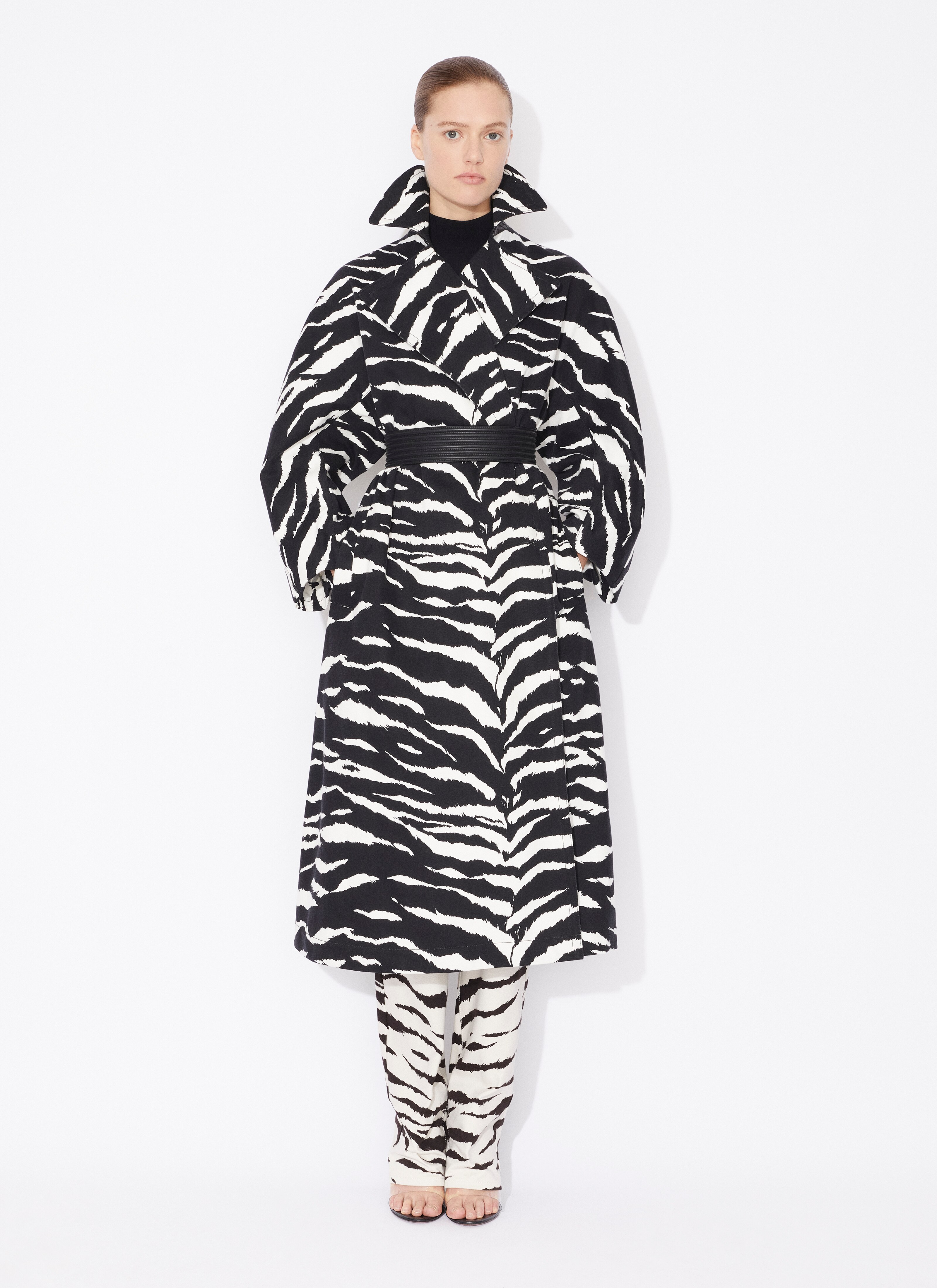 ALAÏA BLACK ANIMAL DENIM TRENCH