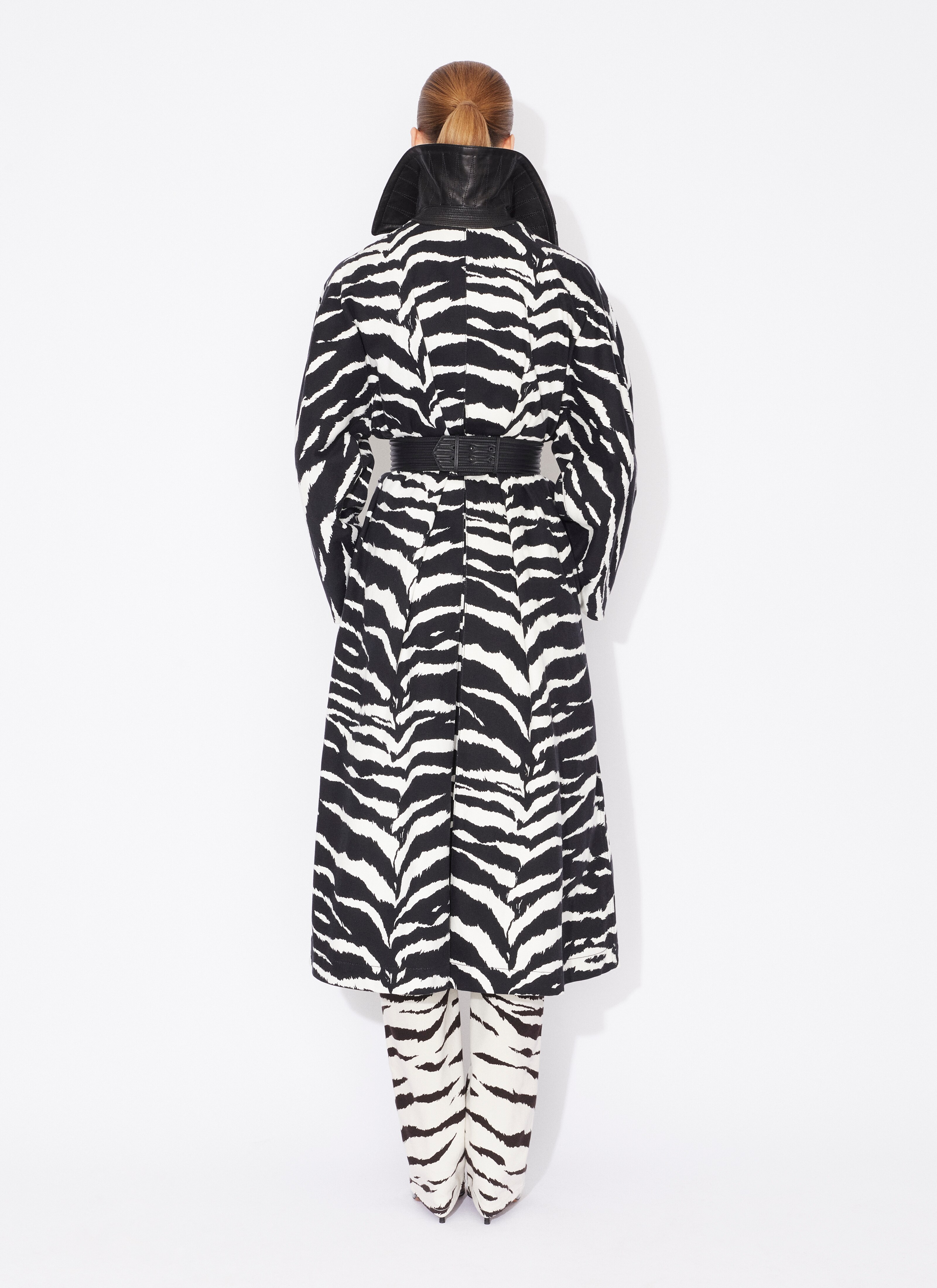 ALAÏA BLACK ANIMAL DENIM TRENCH