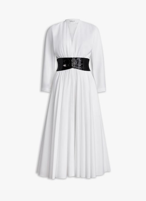 POPLIN CROSS BELT DRESS - maison-alaia.com