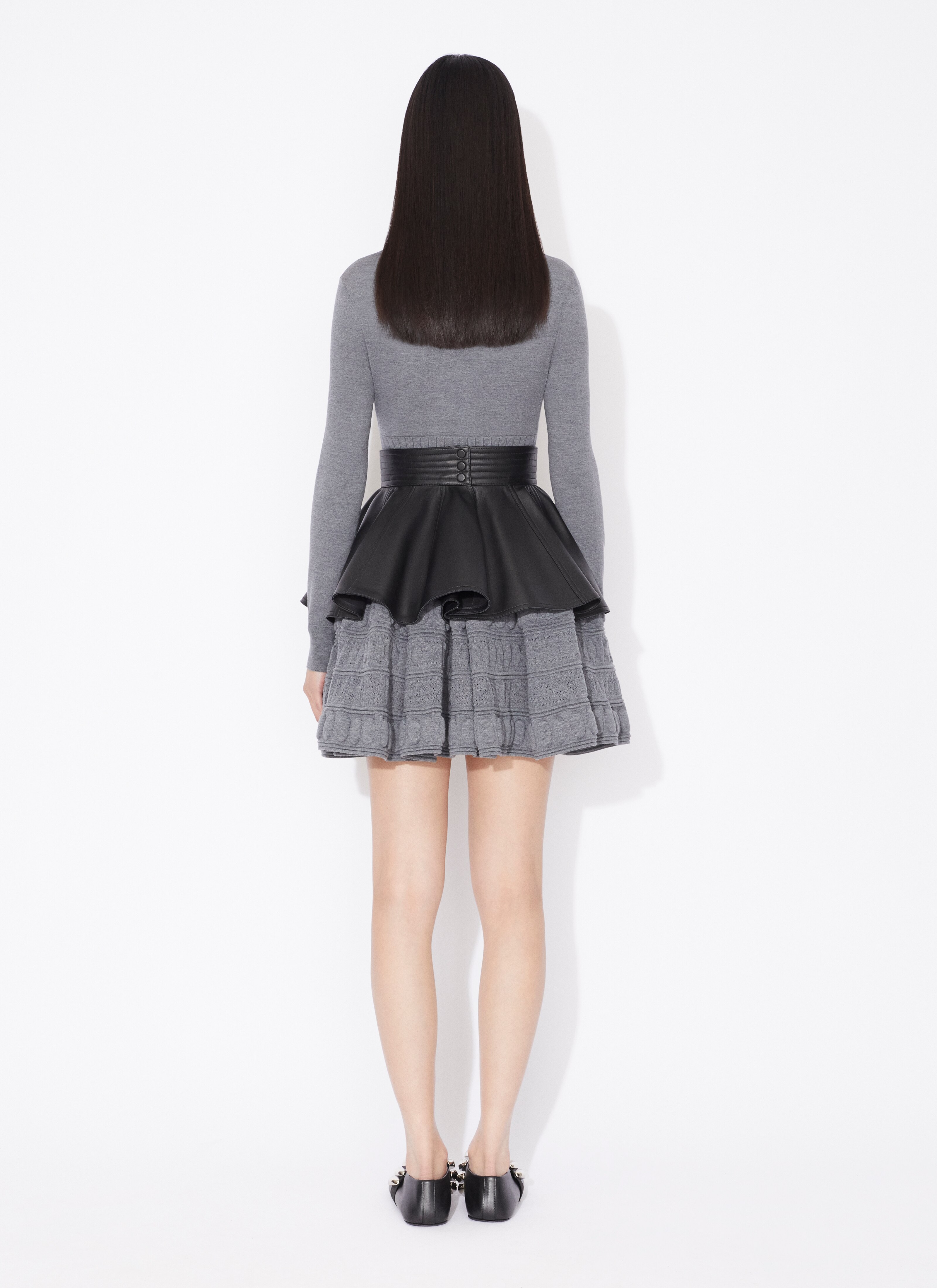 ALAÏA GRAY CRINOLINE DRESS