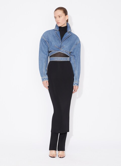 DENIM CROSS-OVER JACKET - maison-alaia.com