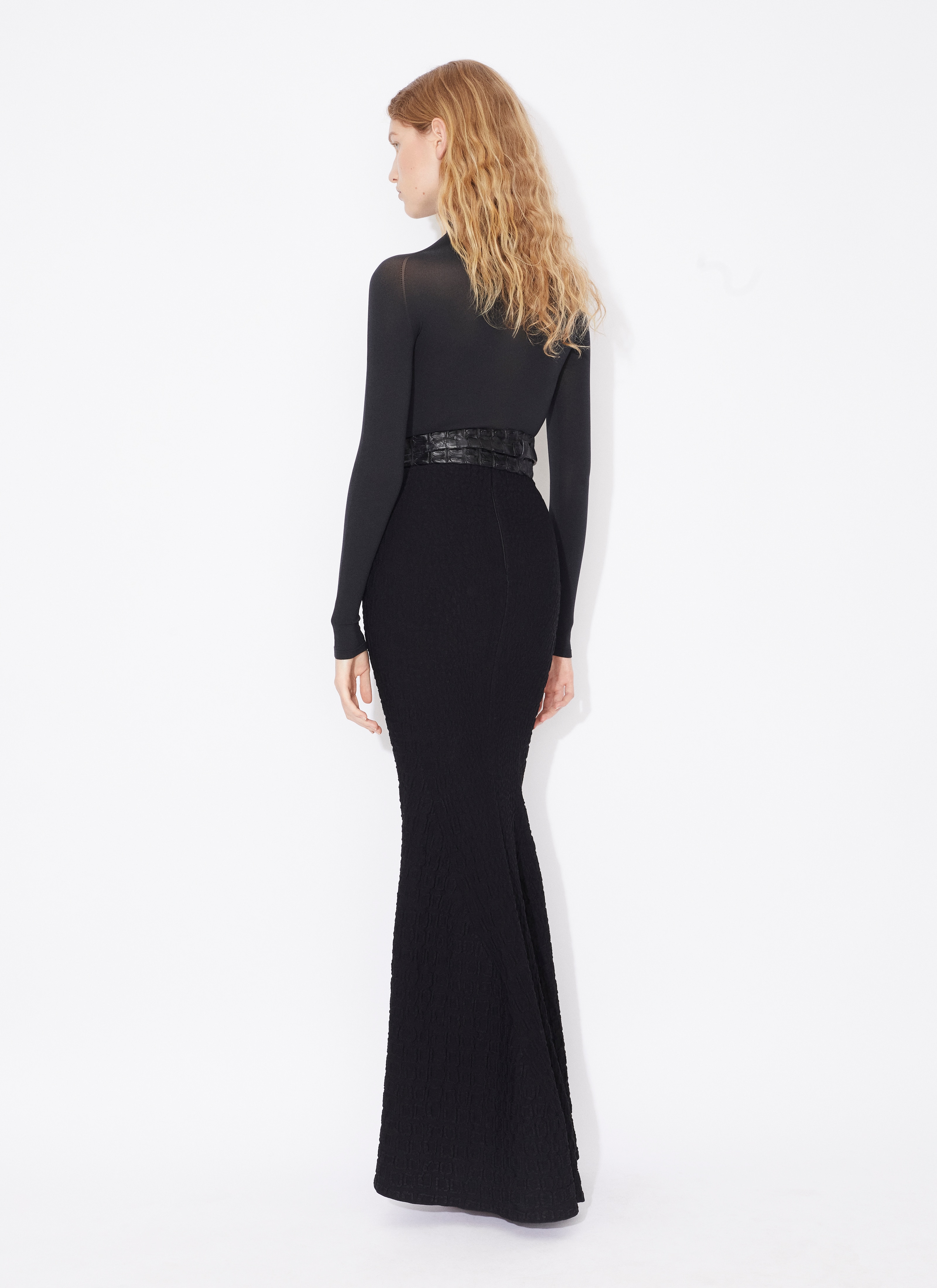 ALAÏA  CROCODILE LONG SKIRT