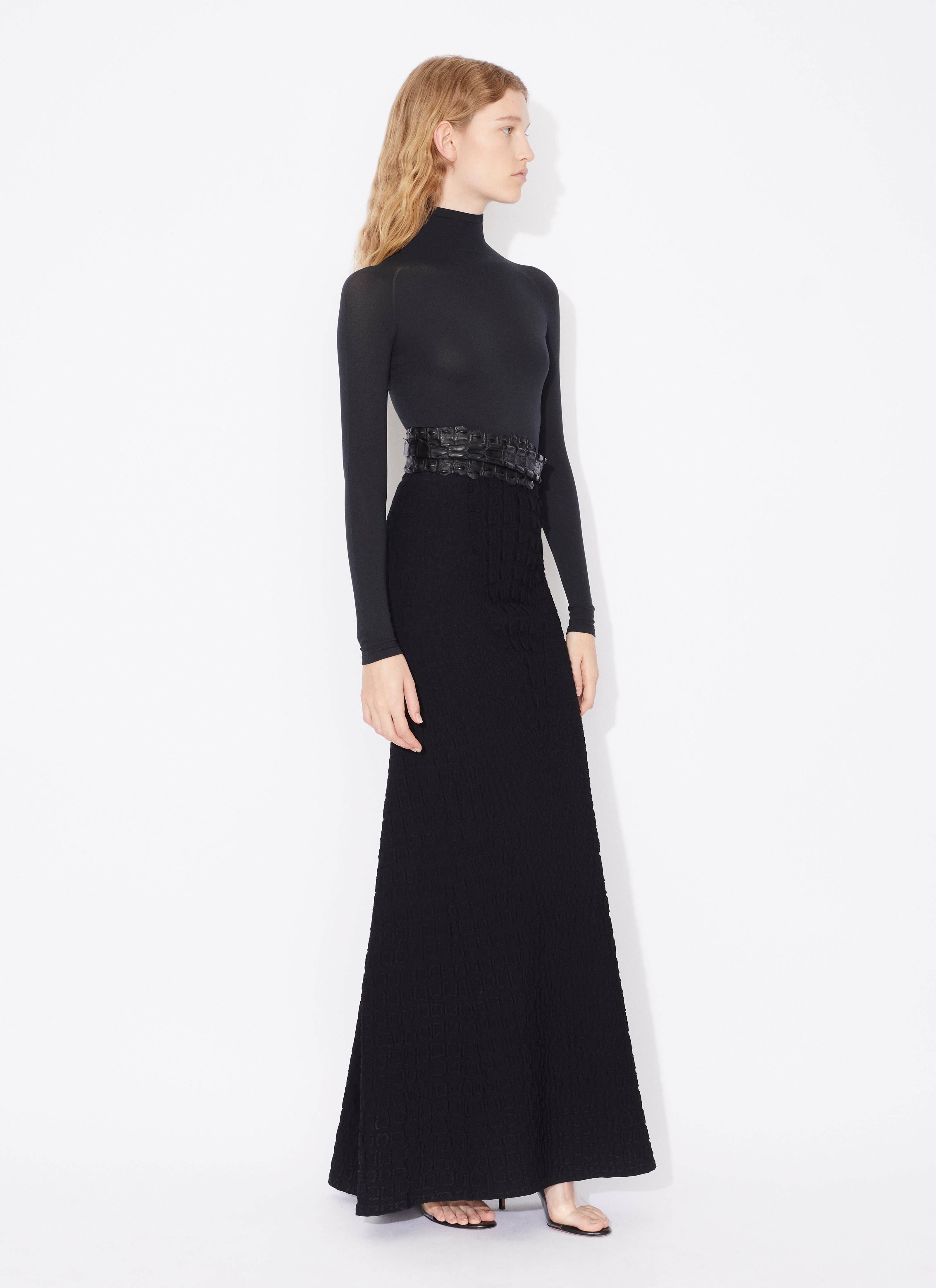 ALAÏA  CROCODILE LONG SKIRT