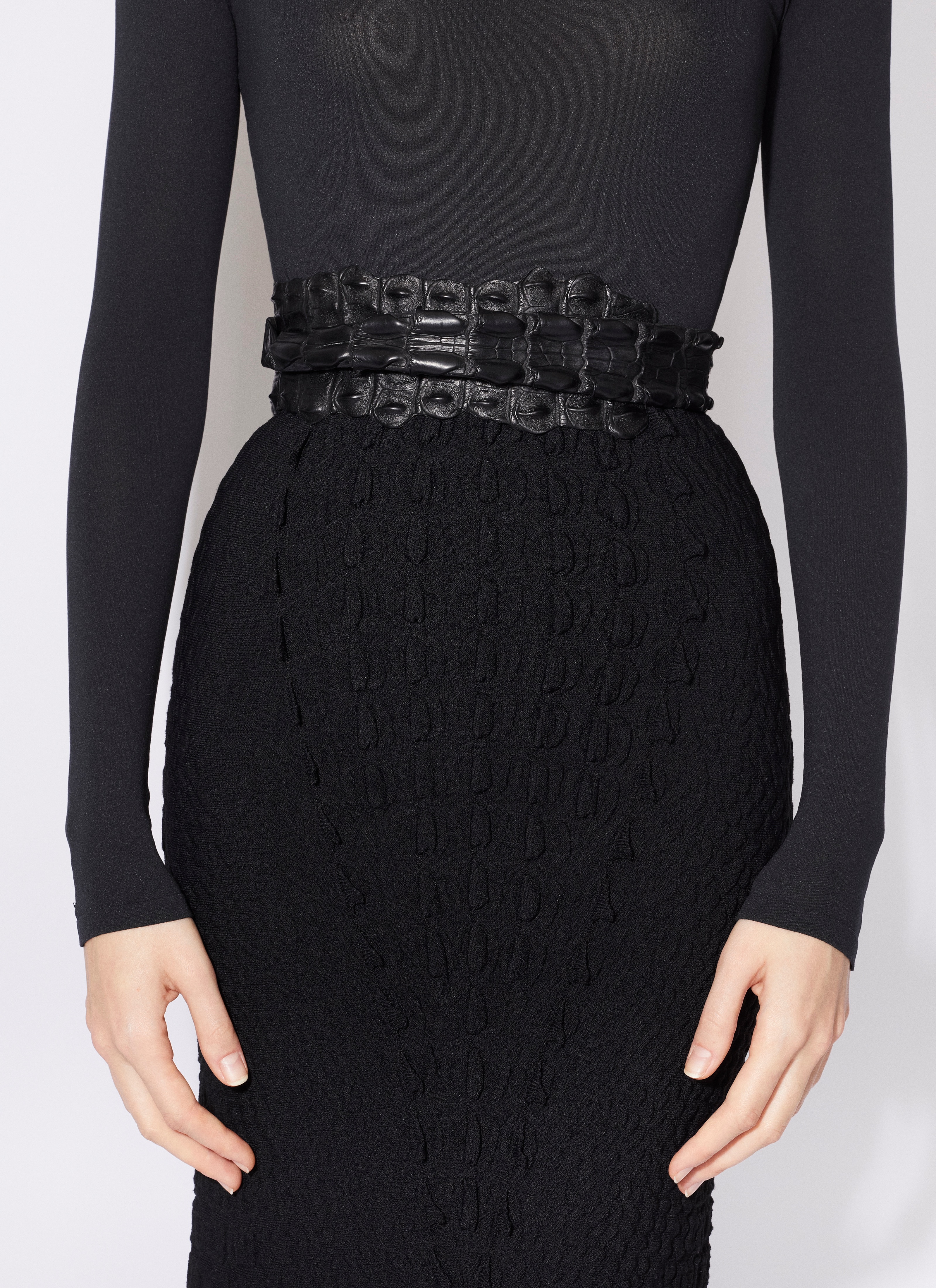 ALAÏA  CROCODILE LONG SKIRT