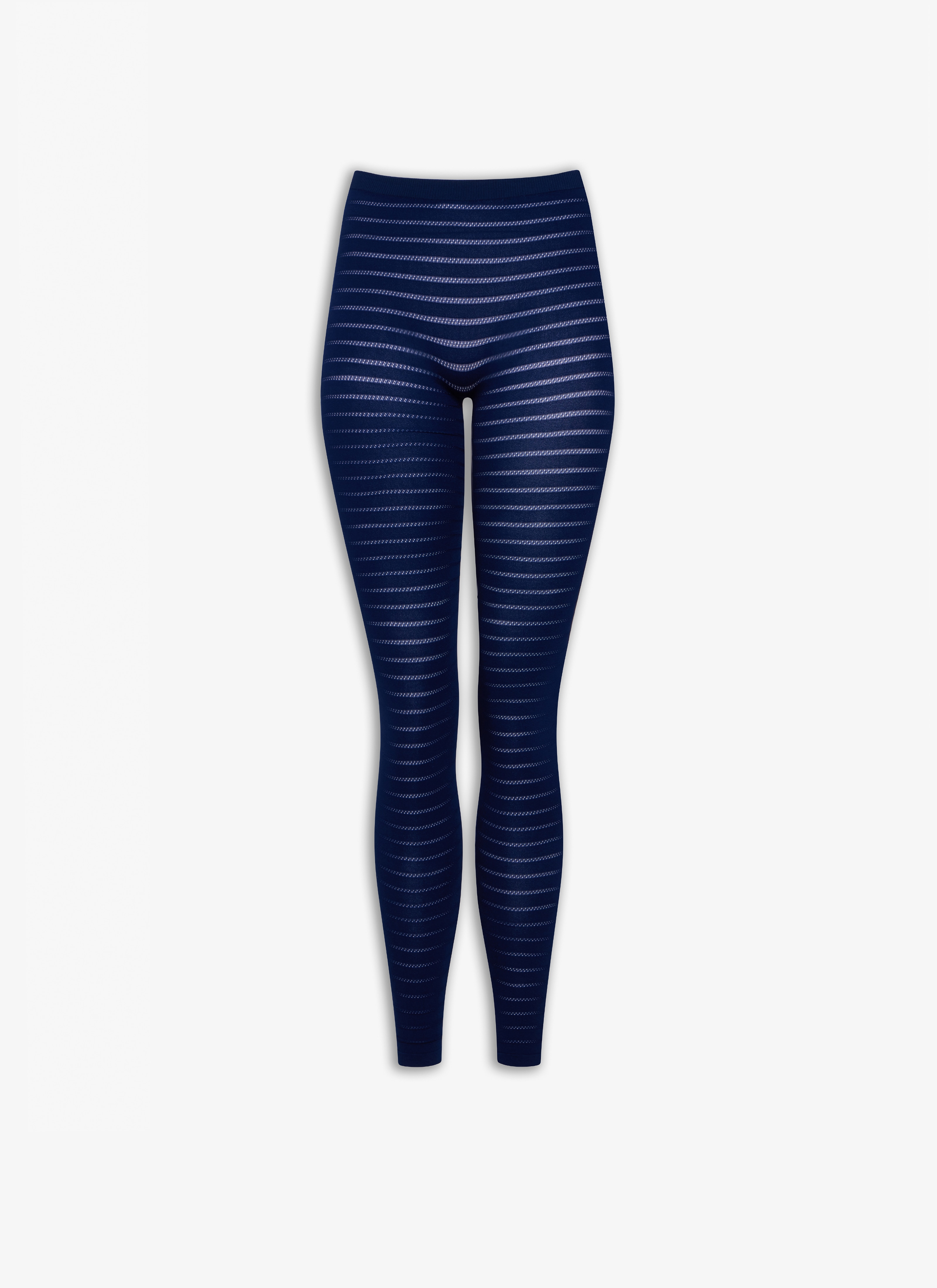 ALAÏA Women's Blue SHEER STRIPES LEGGING