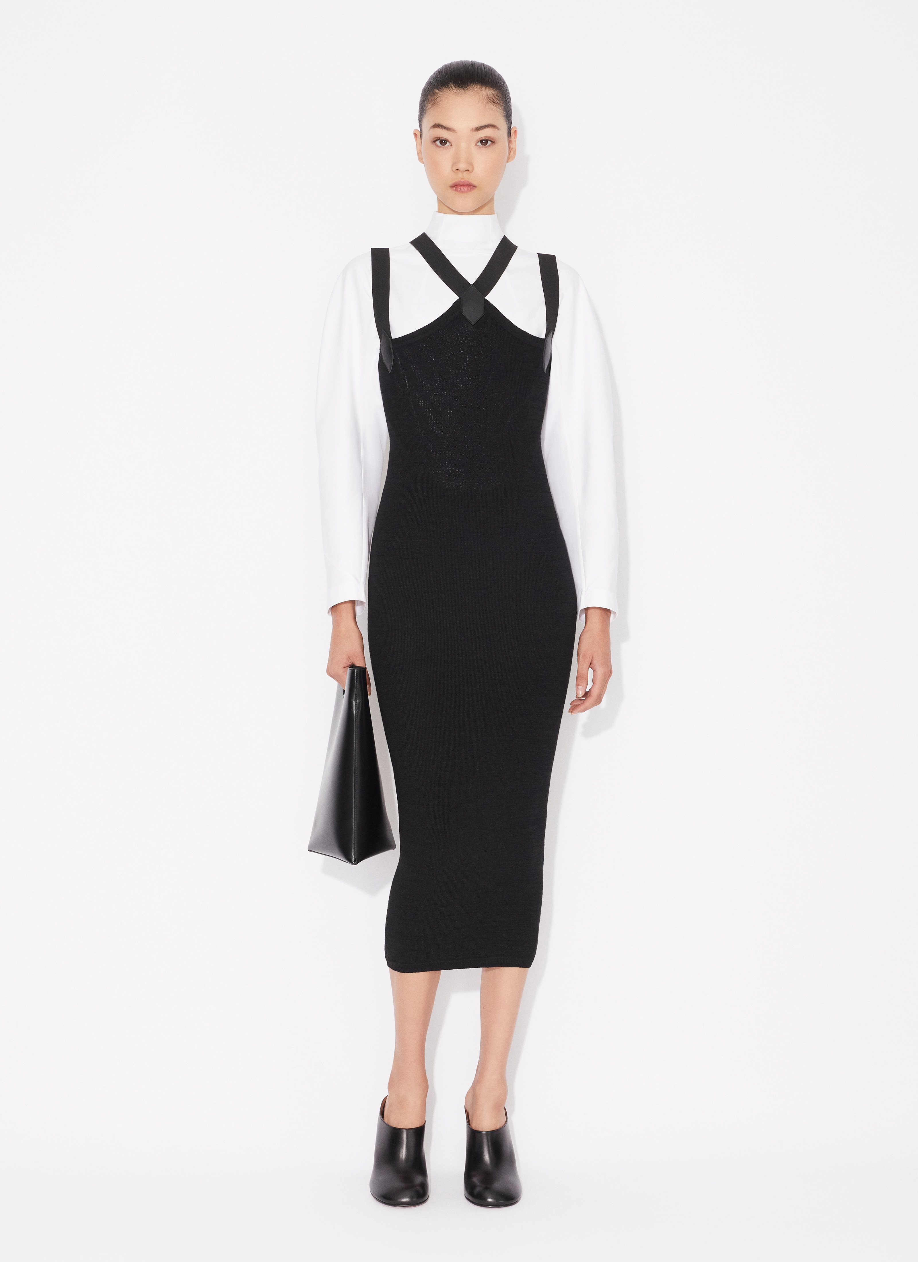 ALAÏA BODY CINTRÉ EN POPELINE BLANC OPTIQUE